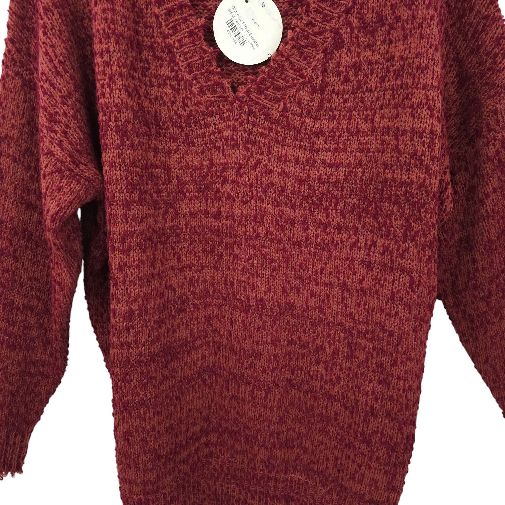 Other Umgee Sweater Womens XL Distressed Hem V Neck Pullover Knit Size XL / US 12-14 / IT 48-50 - 9 Thumbnail