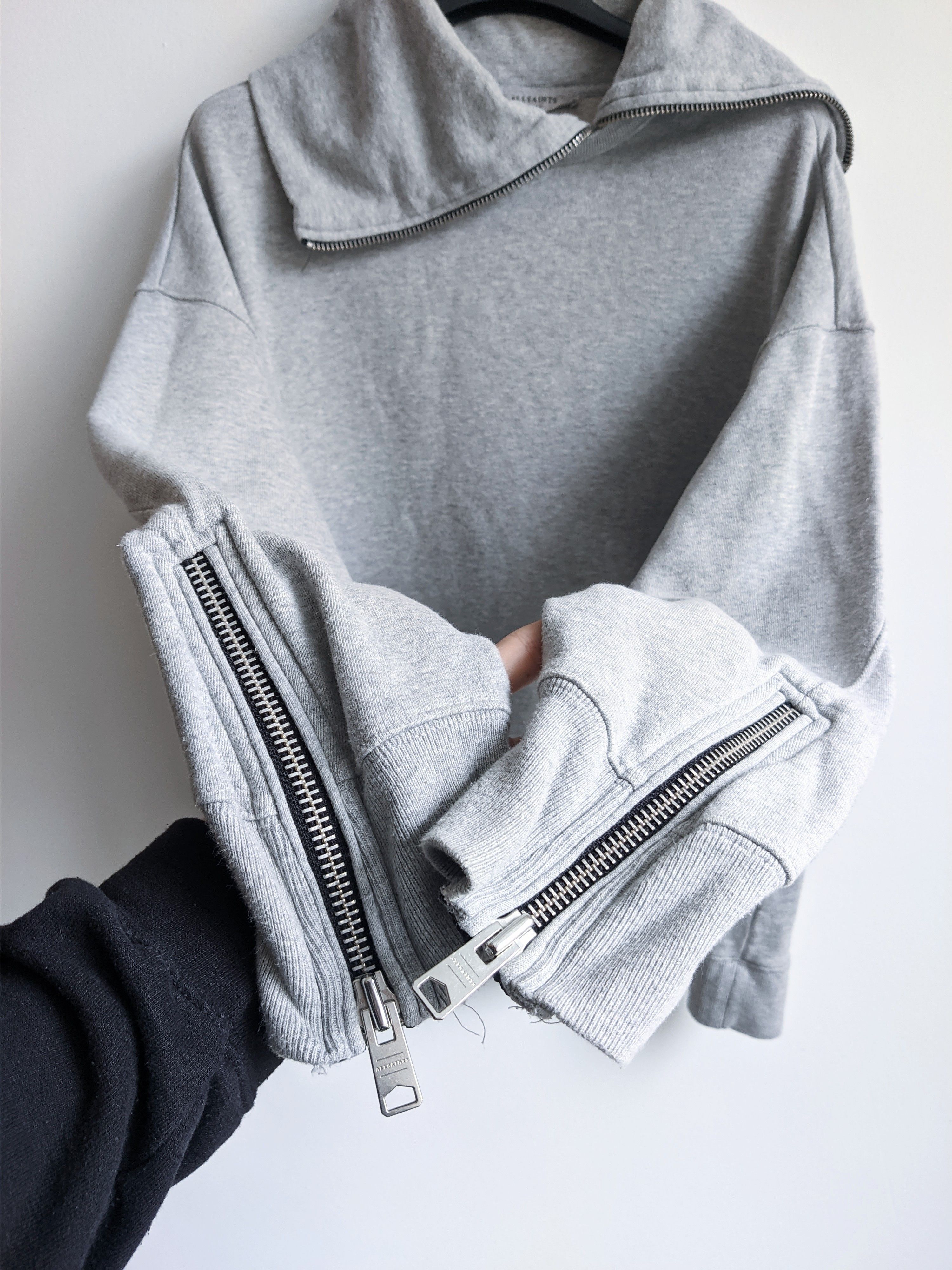 Allsaints AllSaints sweatshirt gray zip Size US M / EU 48-50 / 2 - 7 Thumbnail