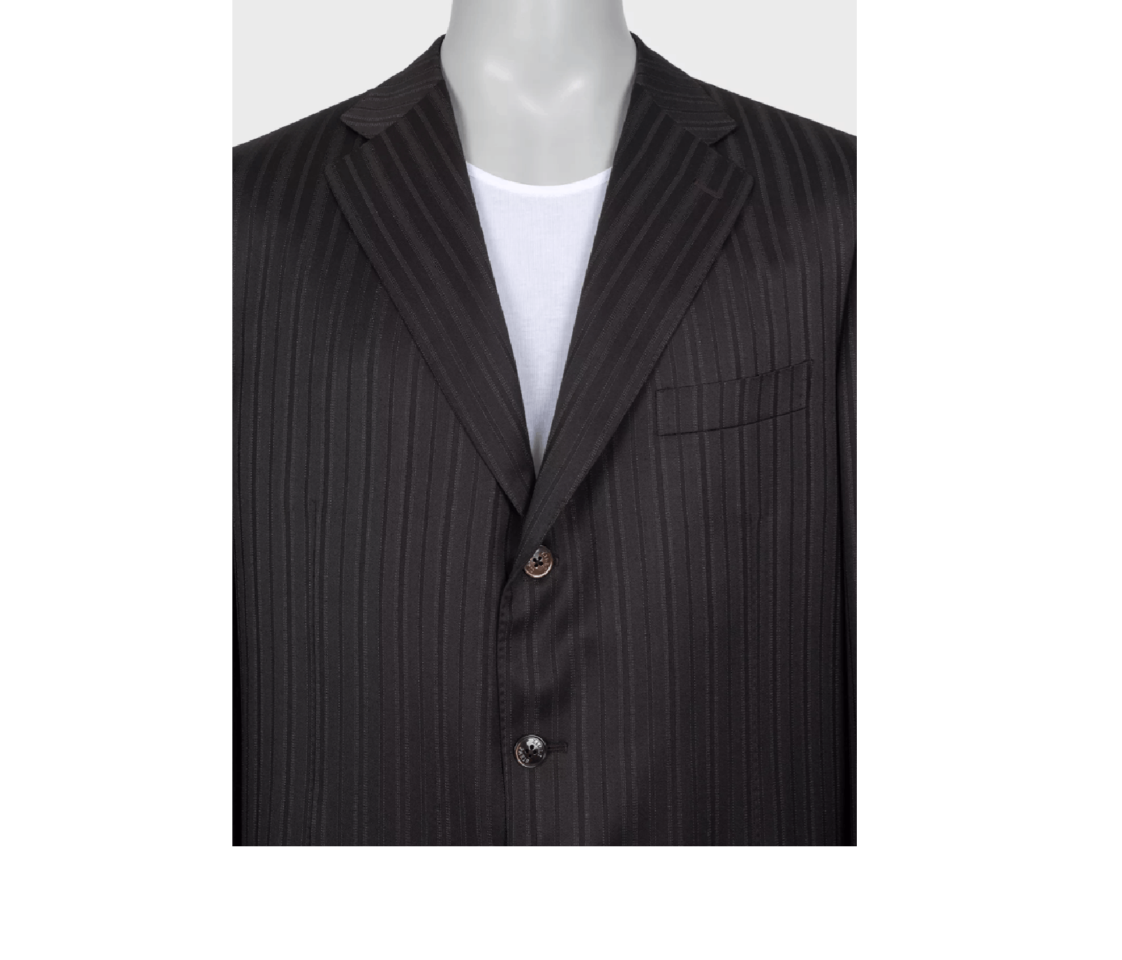 Zilli Zilli Black Striped Wool Suit IT60 4XL Size 54L - 6 Thumbnail