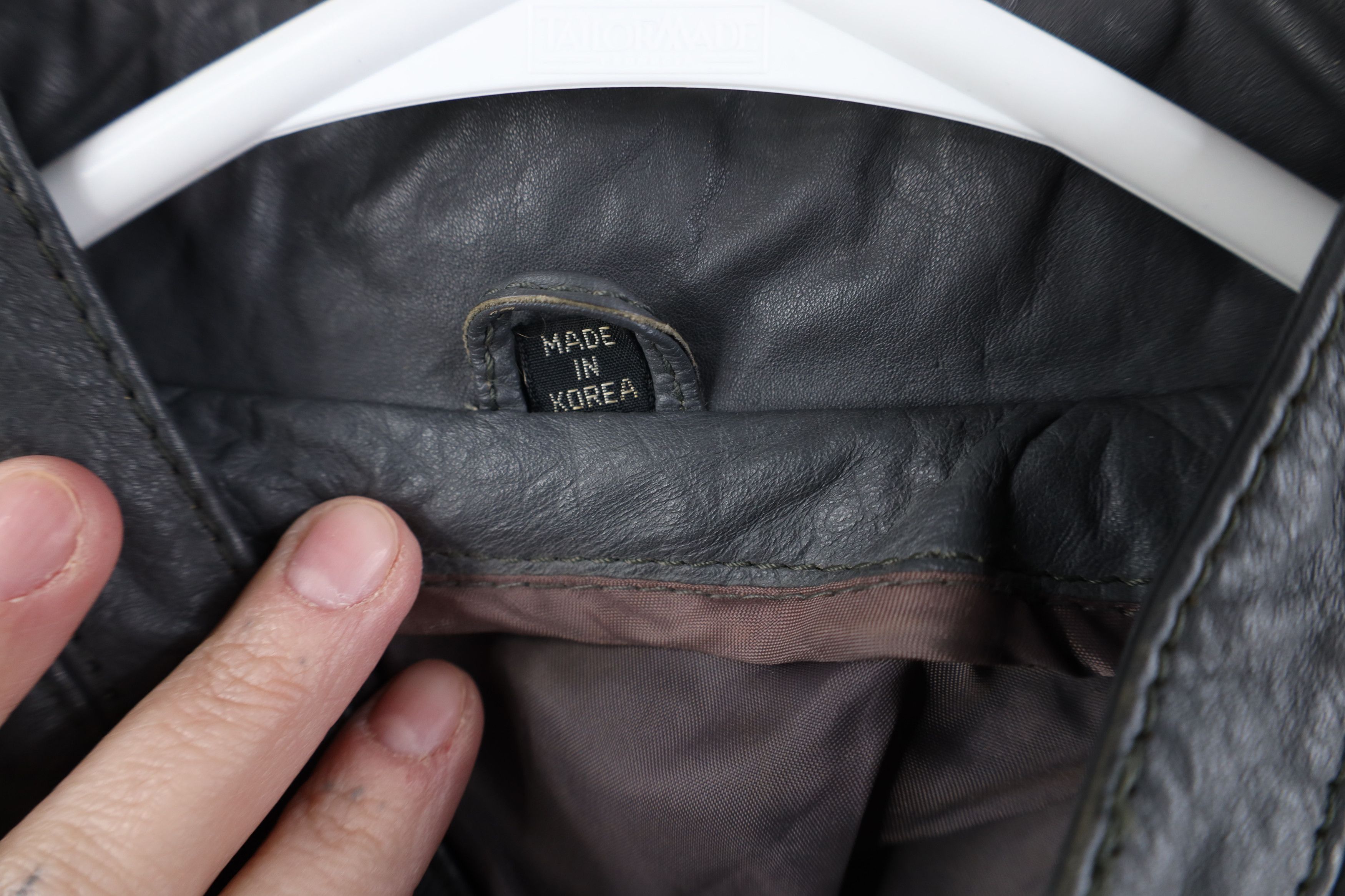 Vintage Vintage 80s 90s Streetwear Leather Racer Bomber Jacket Gray Size US XL / EU 56 / 4 - 10 Thumbnail