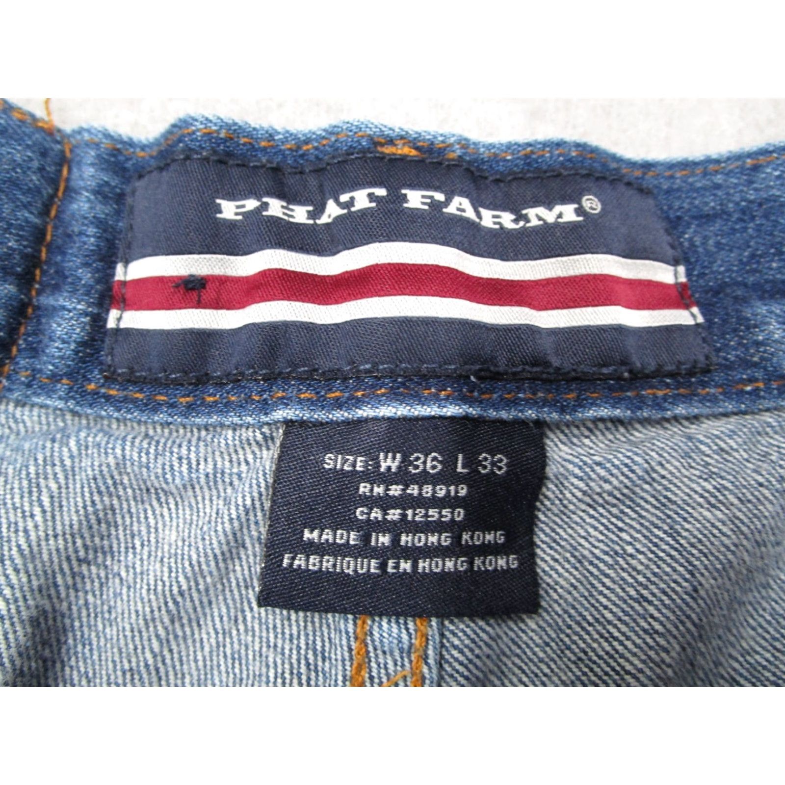 Phat Farm VINTAGE Phat Farm Jeans Mens 36 Blue High Rise Baggy 90s Y2K Denim Straight 5-Pocket Mens Blue 90s Phat Farm Jeans Size US 36 / EU 52 - 3 Thumbnail