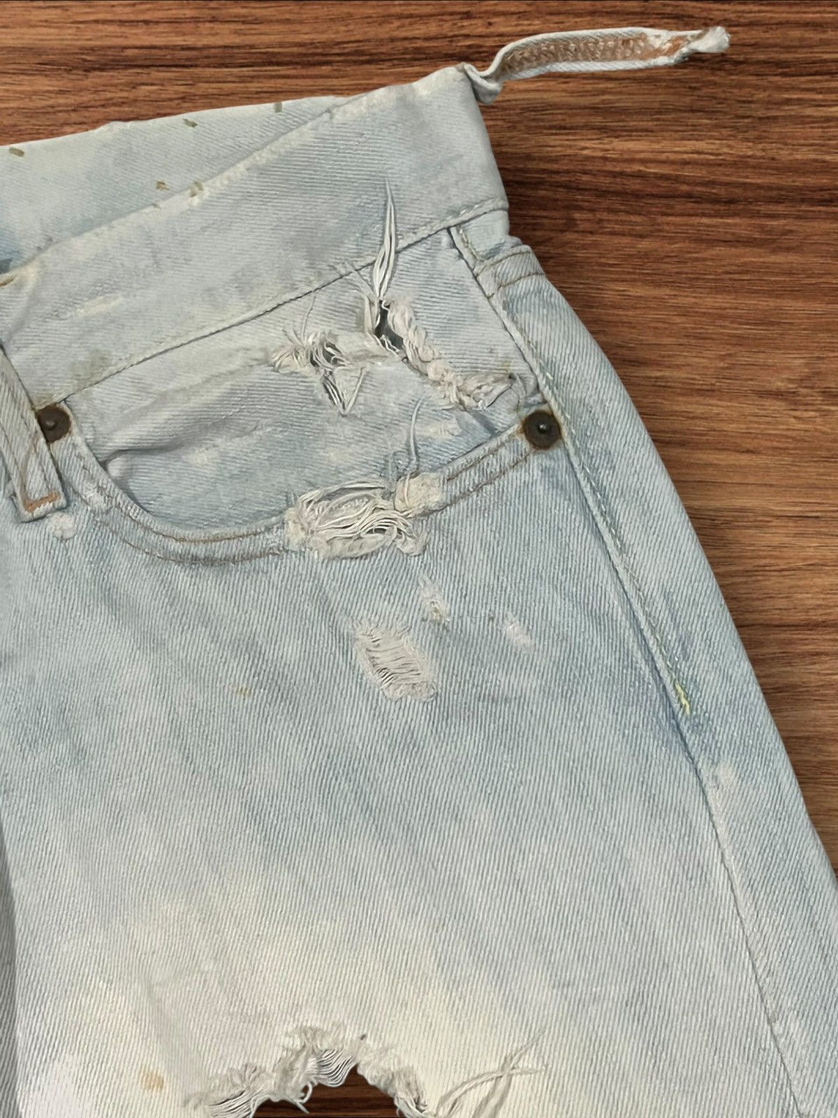 Abercrombie & Fitch × Hysteric Glamour ⚡️Trashed⚡️Abercrombie & Fitch Distressed Blue Faded Jeans Size US 30 / EU 46 - 8 Thumbnail