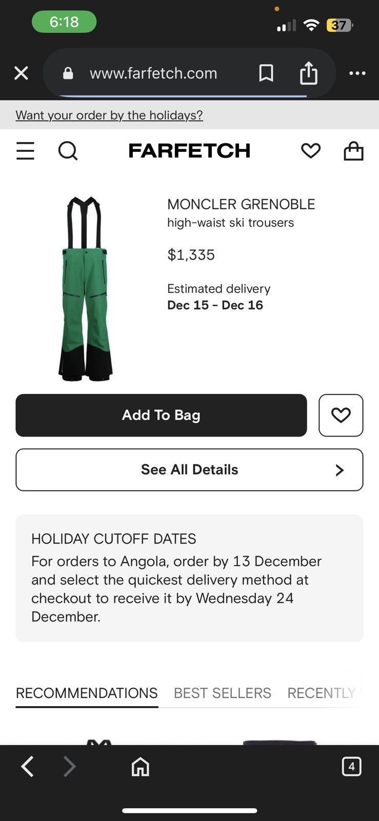 Moncler Grenoble Moncler GORE-TEX green Grenoble high-waist ski trousers Size 27" / US 4 / IT 40 - 1 Thumbnail