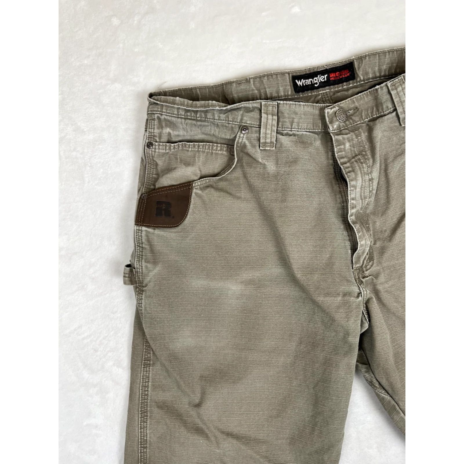 Wrangler Wrangler Riggs Workwear Pants Mens 40x30 Green Carpenter Utility Ripstop Cotton Size US 40 / EU 56 - 3 Thumbnail