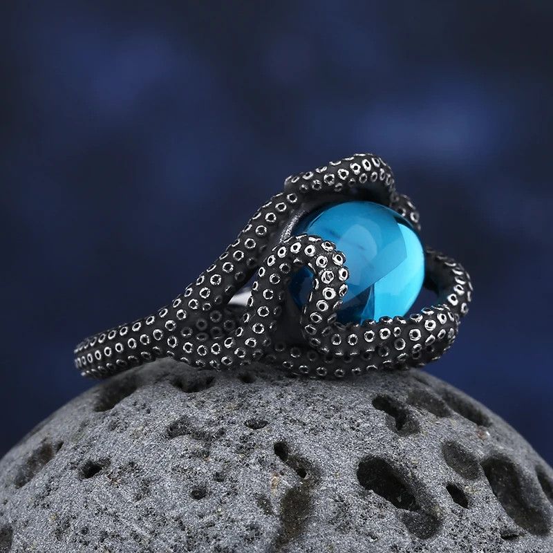 Japanese Brand × Jewelry × Vintage Octopus Blue Stone Ring Size ONE SIZE - 3 Thumbnail