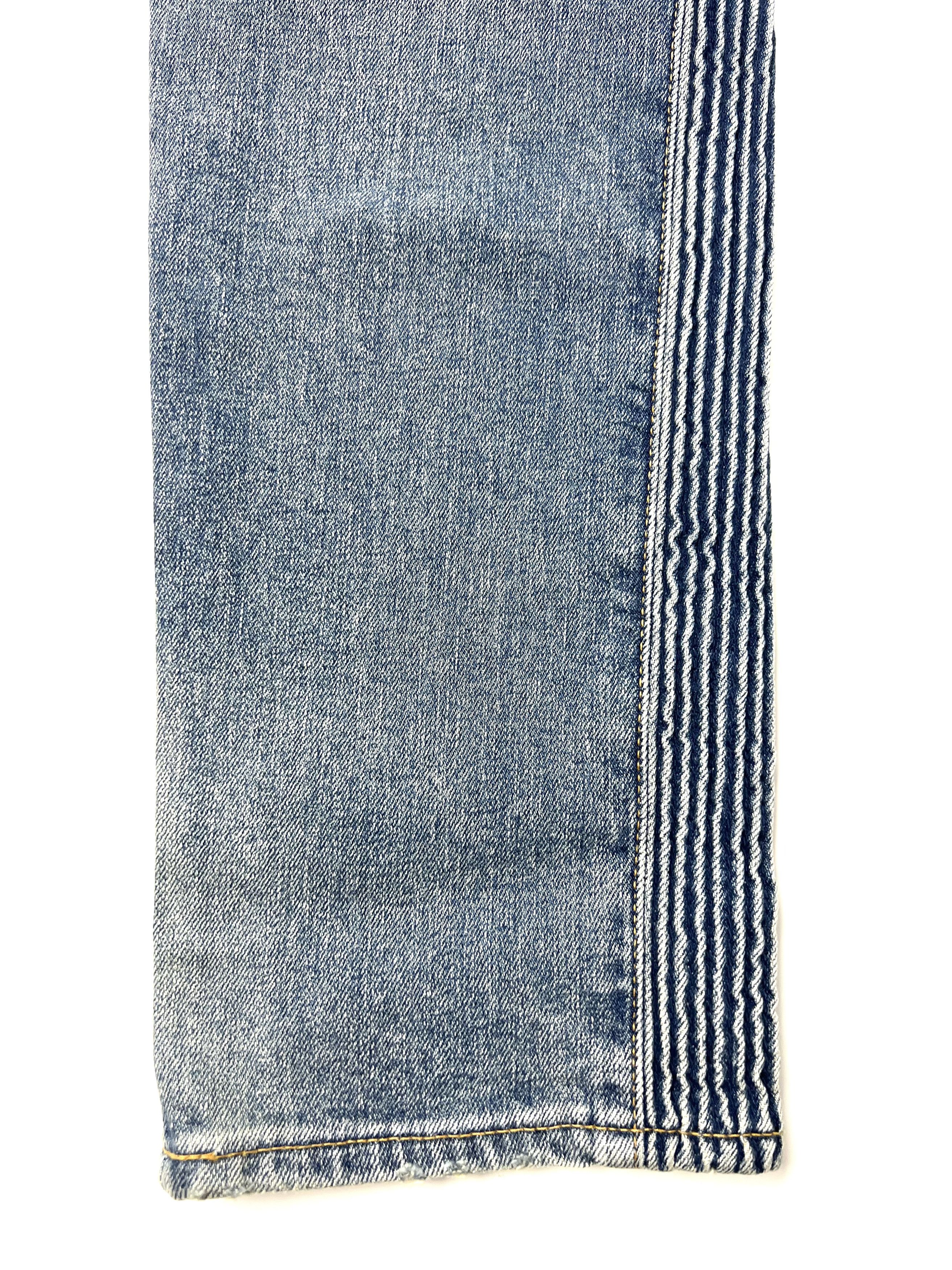 Balmain NEW, BALMAIN PARIS BLUE RIBBED DENIM JEANS SS17 Size US 33 - 11 Thumbnail