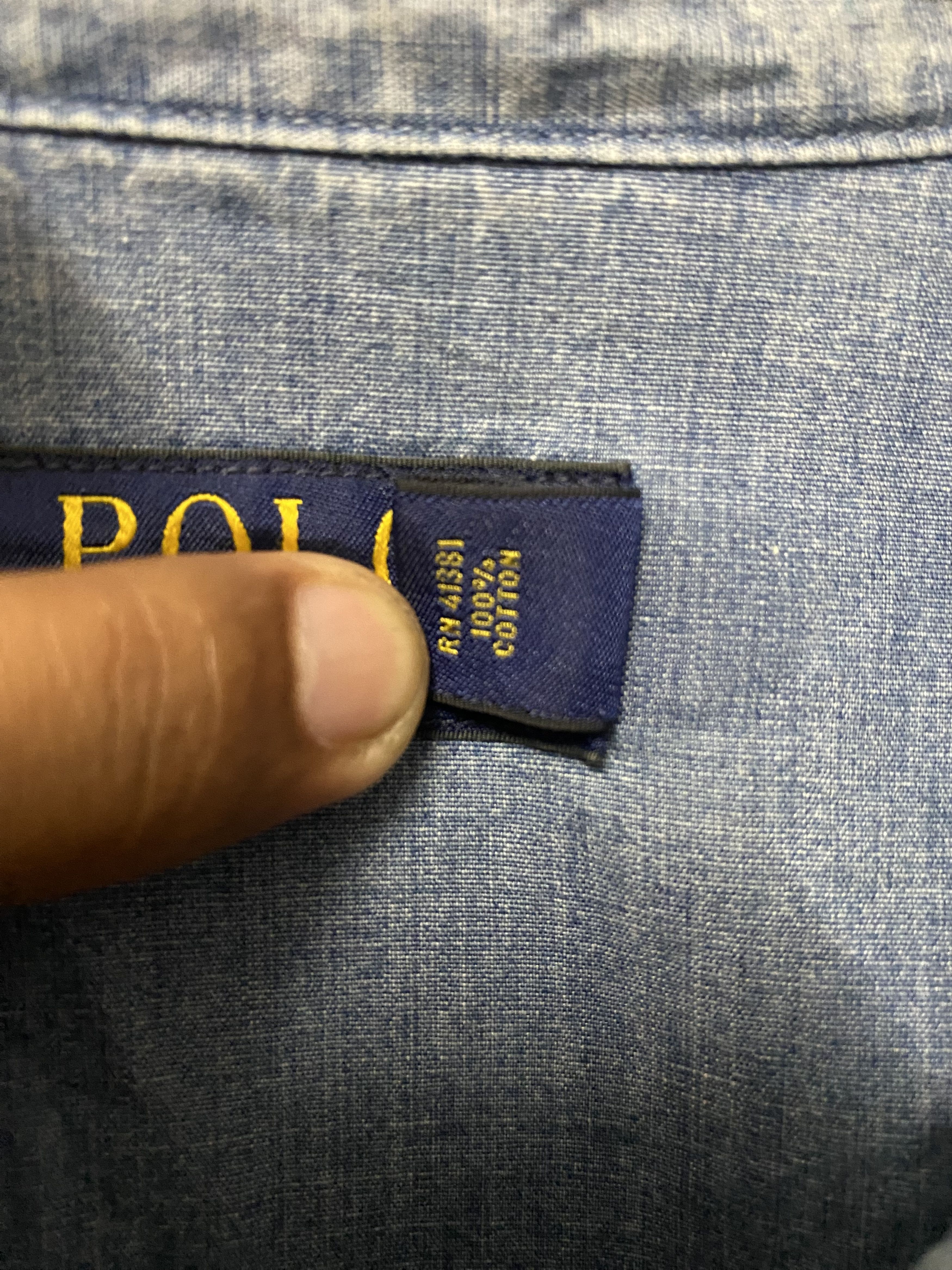 Polo Ralph Lauren Polo Ralph Lauren Snap Button Chambray Shirts Size US XL / EU 56 / 4 - 9 Thumbnail