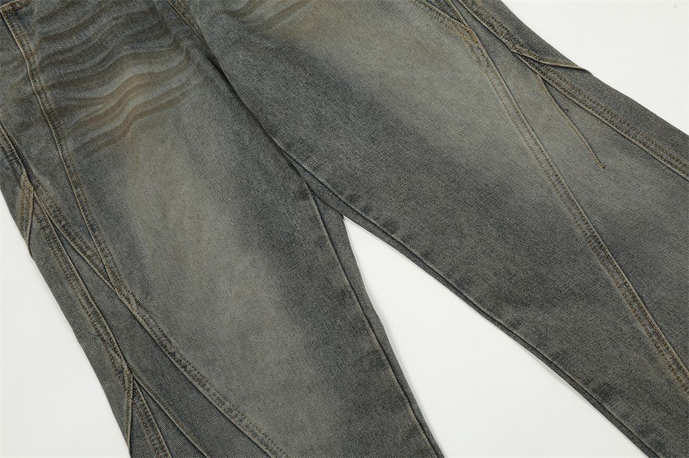 Japanese Brand × Jean Washed distressed punk loose split stitching straight jeans Size US 32 / EU 48 - 6 Thumbnail