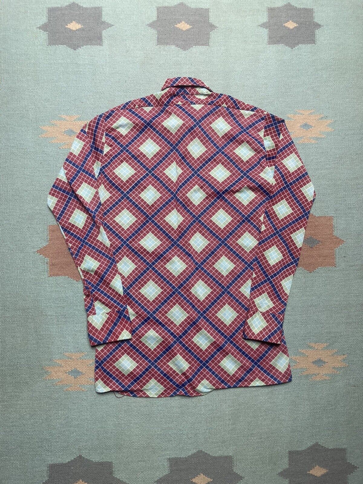Vintage Vintage 70s button shirt disco nylon diamonds soft mod M Size US M / EU 48-50 / 2 - 5 Thumbnail