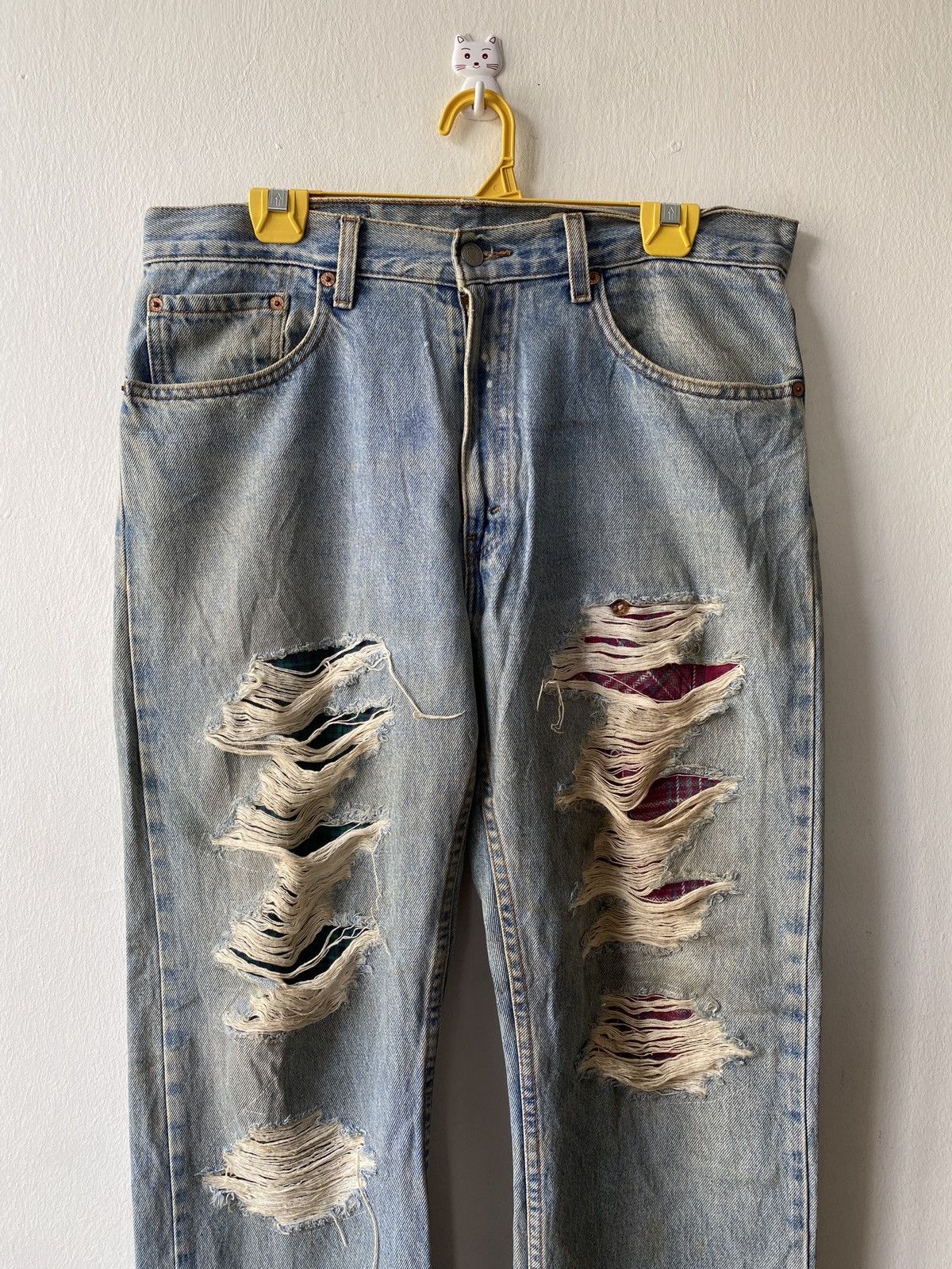 Levi's Vintage 90’s Levi’s 505 Distressed Denim Size US 32 / EU 48 - 3 Thumbnail