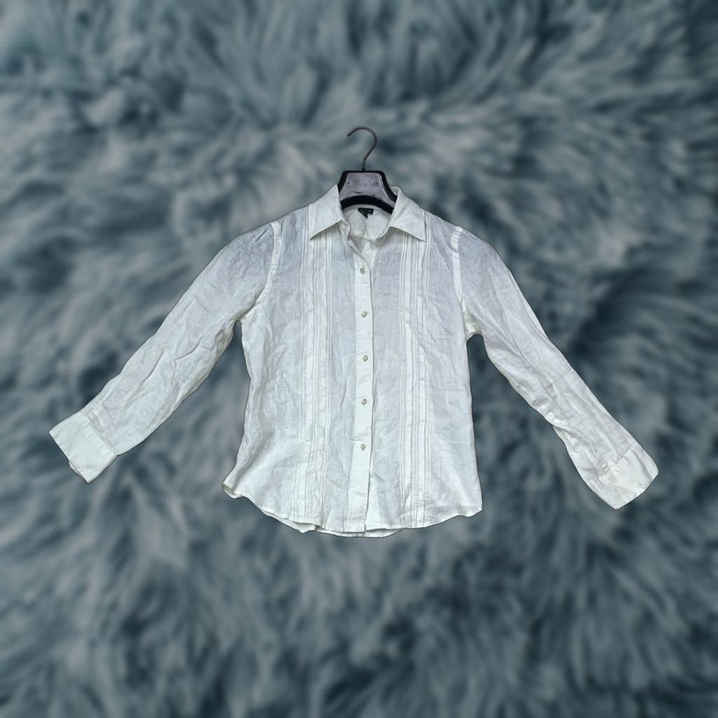 Ralph Lauren Lauren Ralph Lauren Exclusive 100% Linen Shirt Button Down Yellow Petite Size XXS / US 00 / IT 34 - 1 Thumbnail