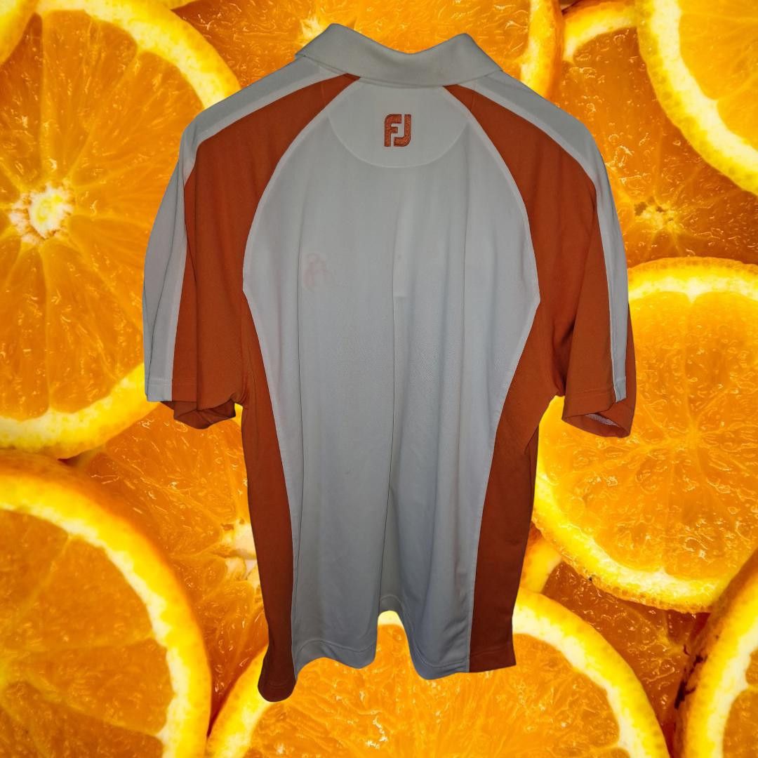 Footjoy FootJoy Orange and White Polo with SH Embroidered Size L Size US L / EU 52-54 / 3 - 5 Thumbnail