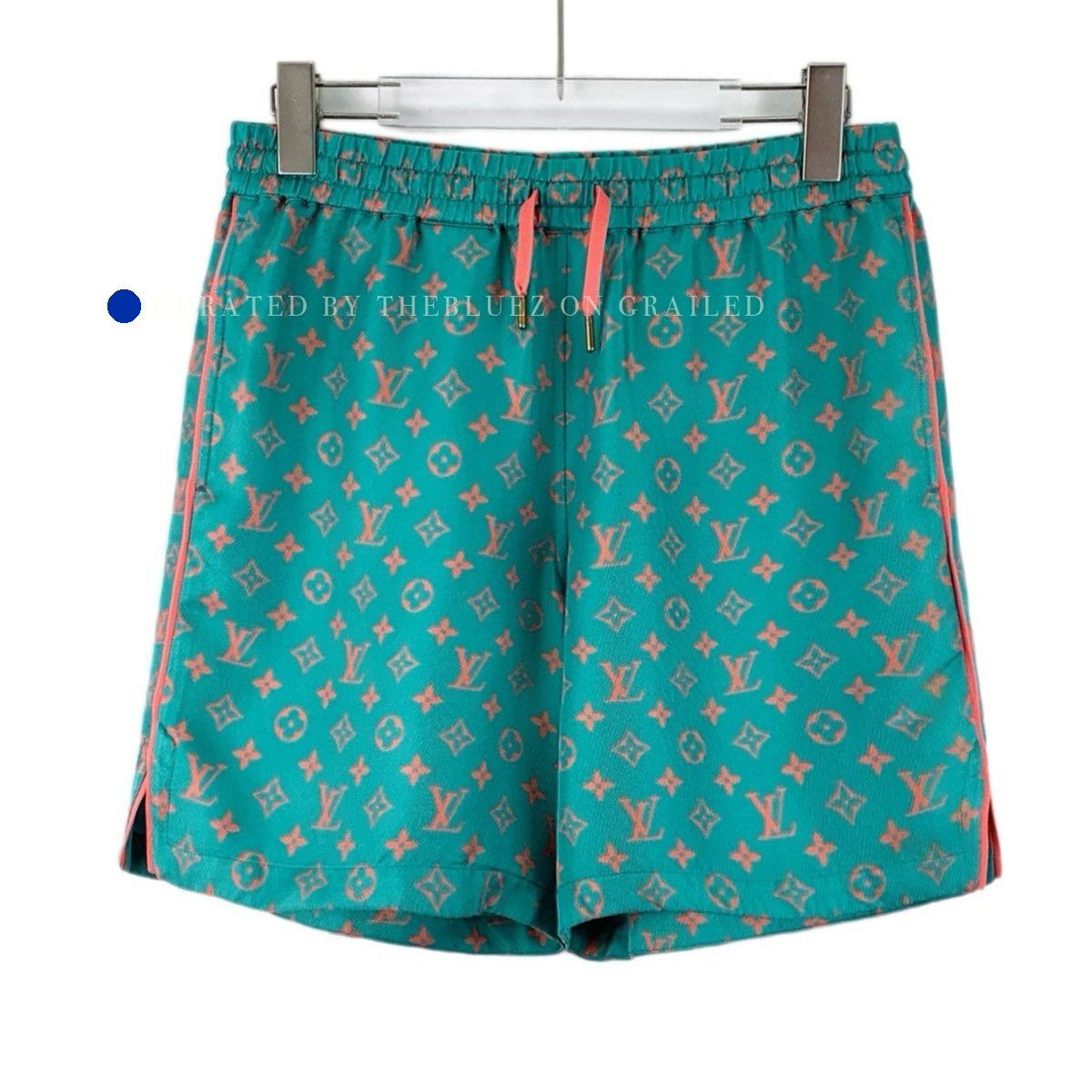 Louis Vuitton Monogram Print Silk Shorts in Green Size US 32 / EU 48 - 1 Thumbnail