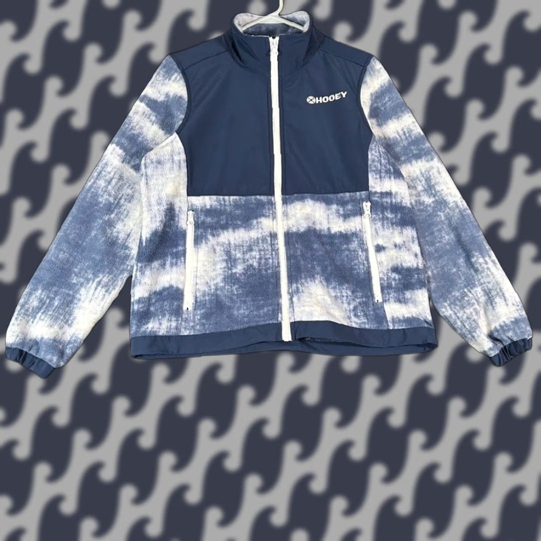 Vintage VINTAGE Hooey Women Tie Dye Fleece Zip Up Jacket Blue White Size S Size S / US 4 / IT 40 - 1 Thumbnail
