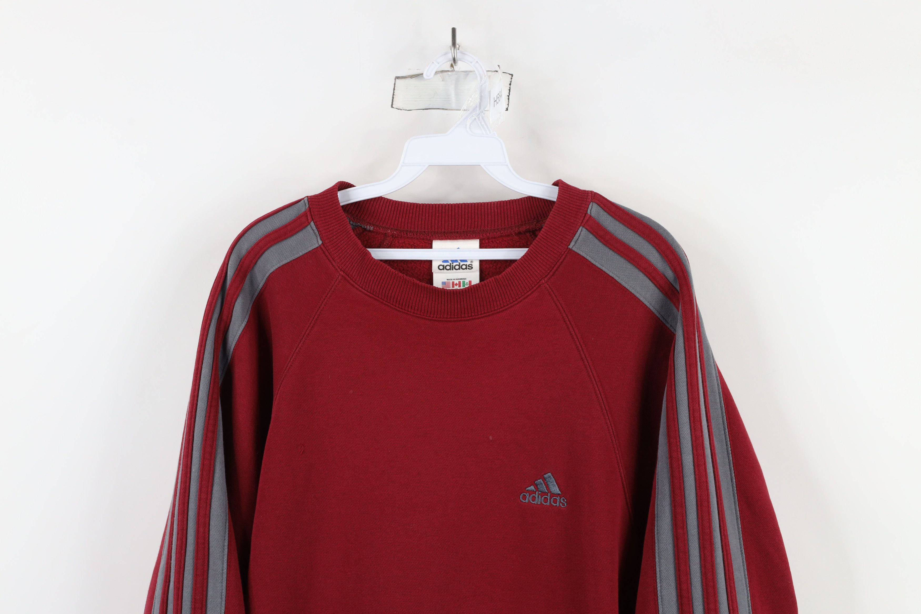 Adidas × Vintage Vintage 90s Adidas Spell Out Striped Crewneck Sweatshirt Size US M / EU 48-50 / 2 - 2 Thumbnail