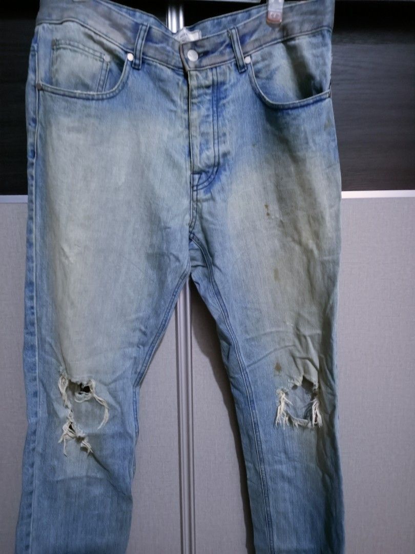 AMI Ami Alexandre Mattiussi Distressed Slim Jeans Size US 34 / EU 50 - 2 Thumbnail