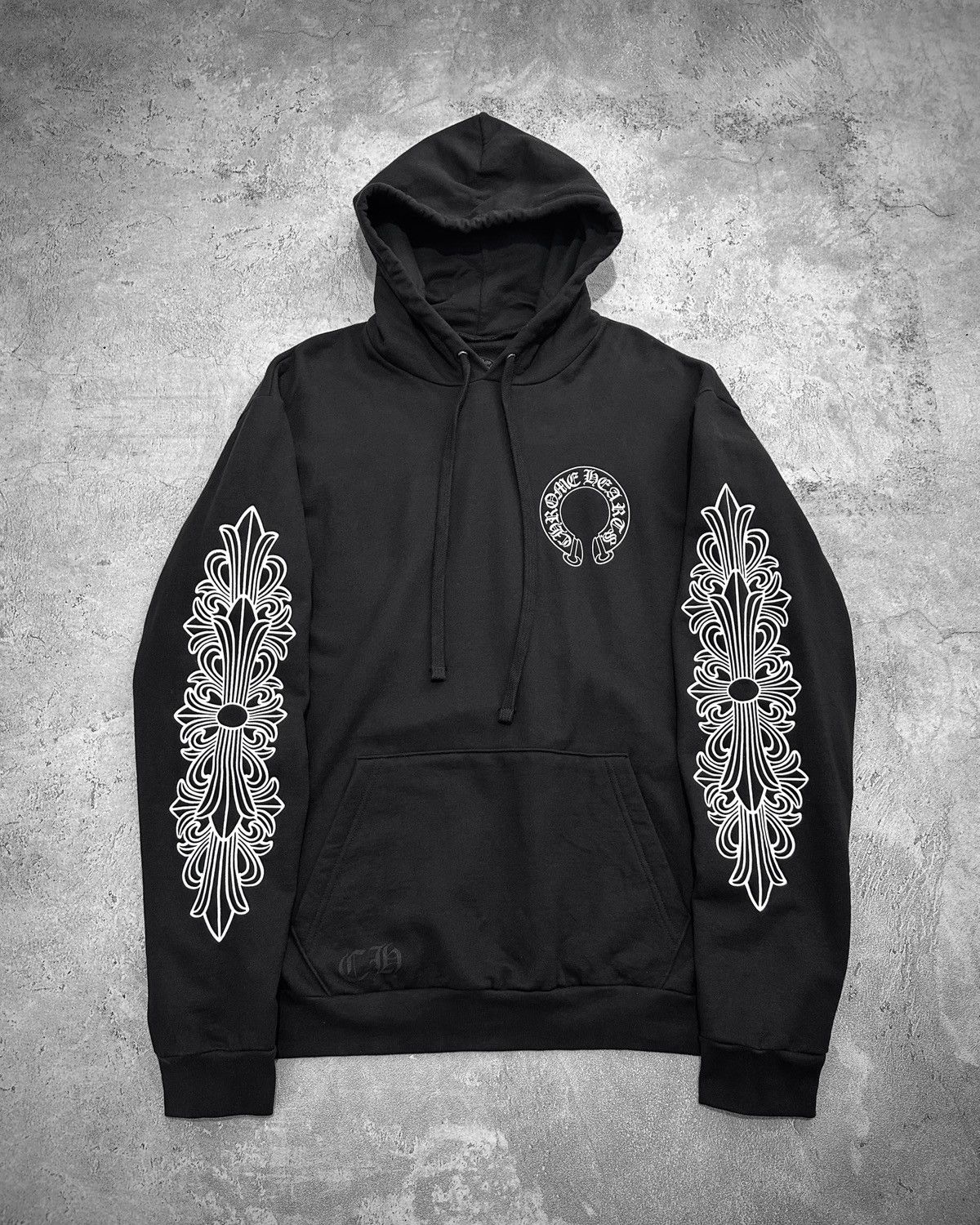 Chrome Hearts Horseshoe Floral Hoodie Black | Grailed