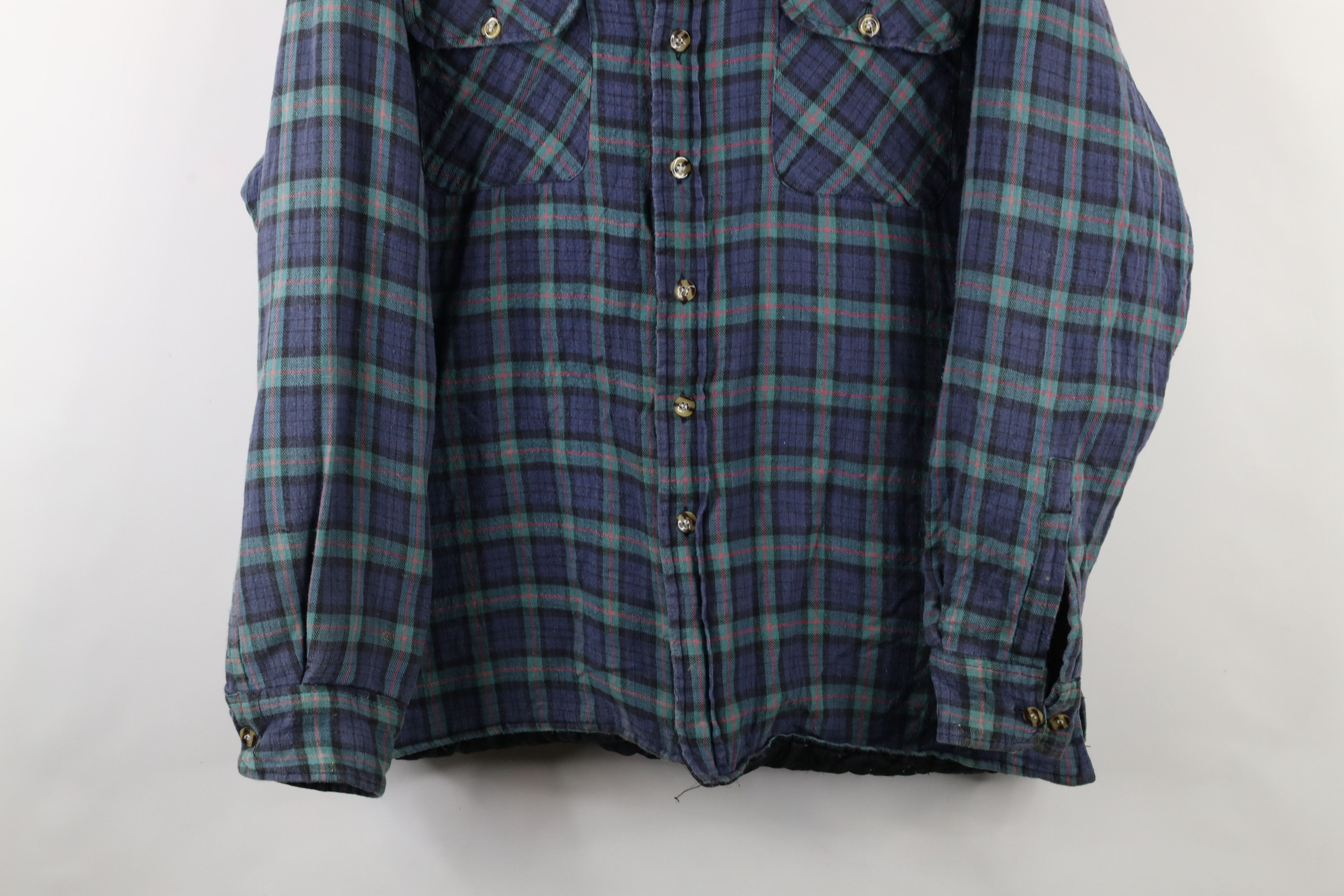Vintage Vintage 90s Streetwear Quilted Flannel Button Shirt Jacket Size US XL / EU 56 / 4 - 3 Thumbnail