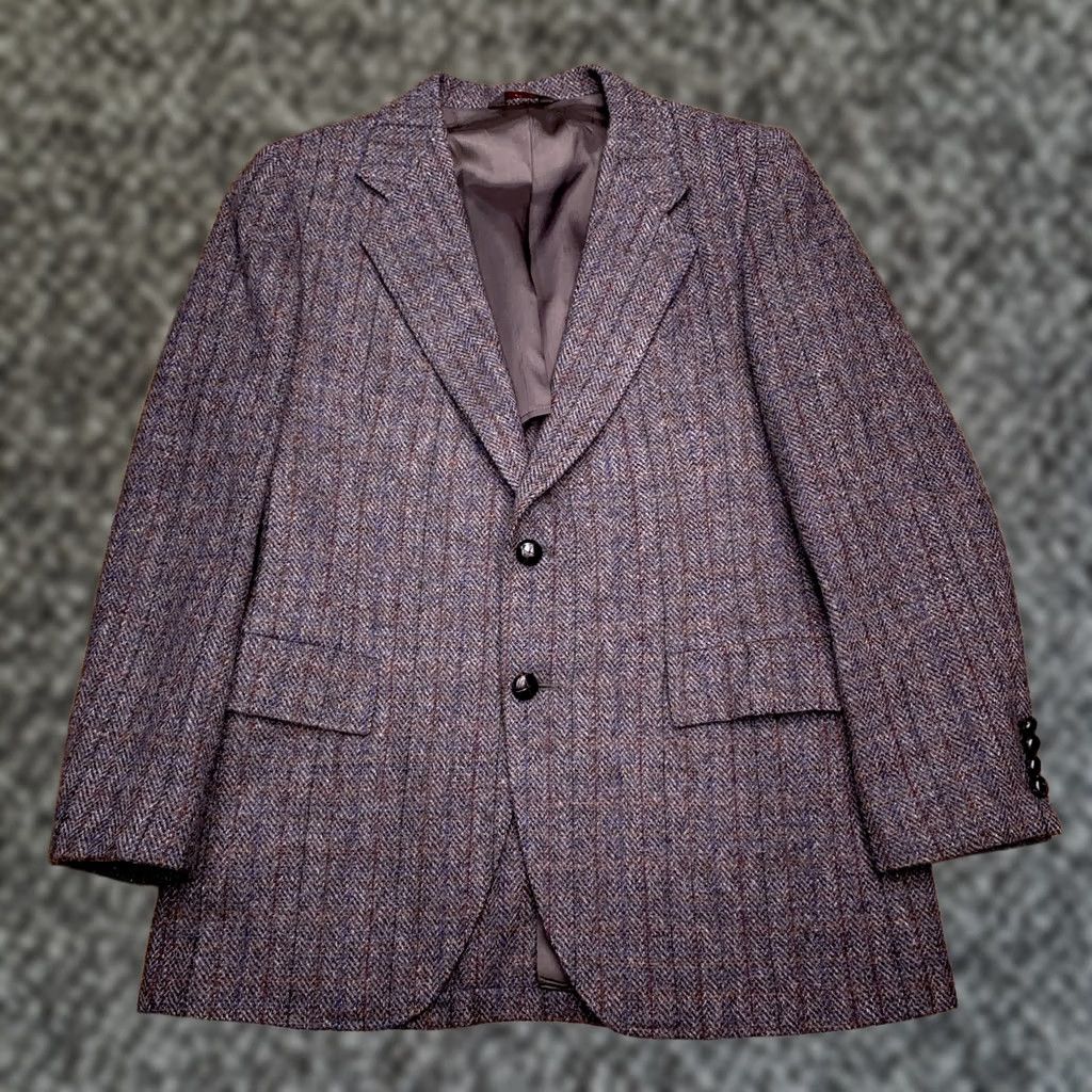 Vintage VINTAGE Kuppenheimer Blazer Sport Coat Wool Gray Herringbone Tweed 40R Notch Lapel Single-Breasted Four-Button Jacket Mens Regular Chest 40 Size 40R - 1 Thumbnail
