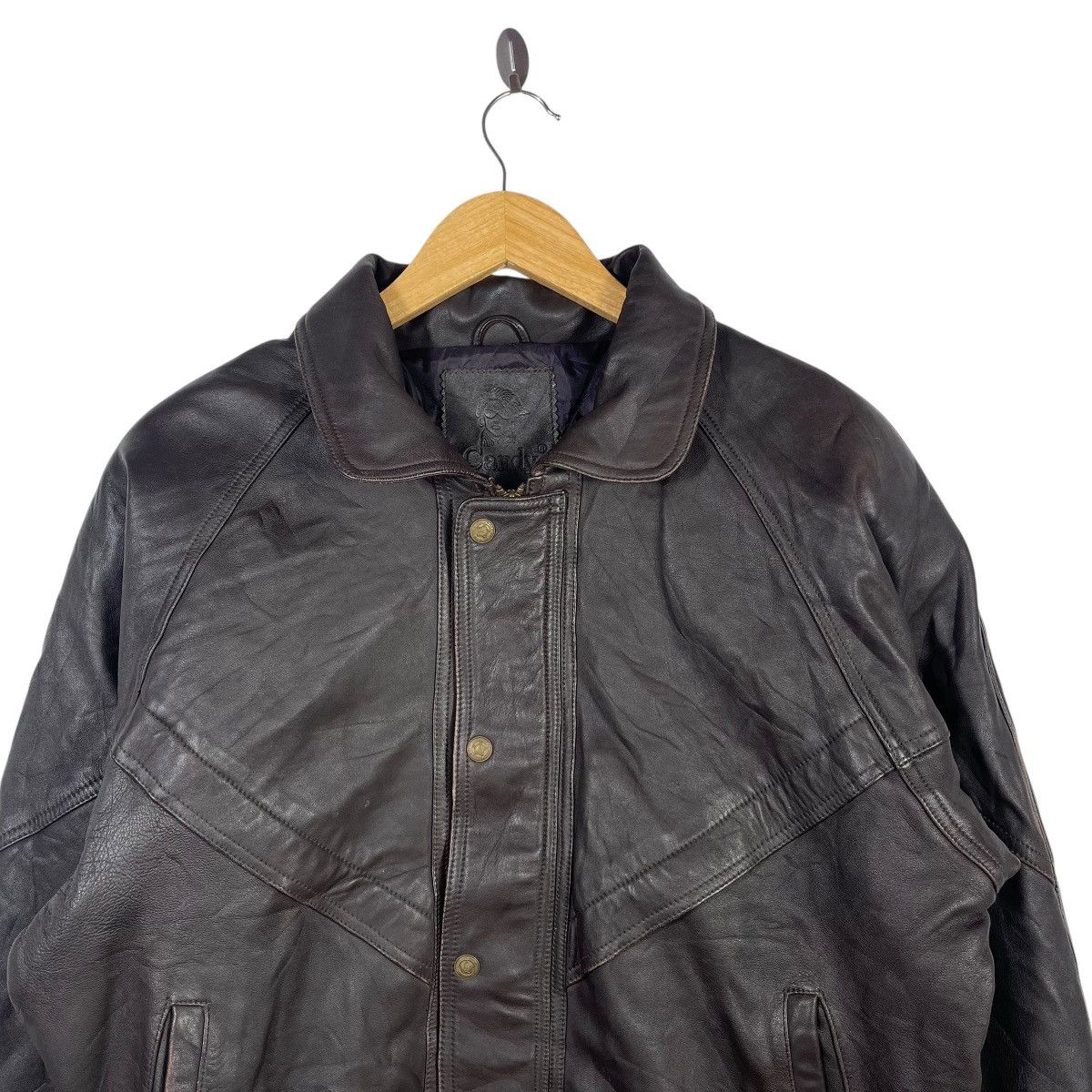 Vintage Vintage Candy Genuine Leather Bomber Jacket Black Quilted Size US L / EU 52-54 / 3 - 2 Thumbnail
