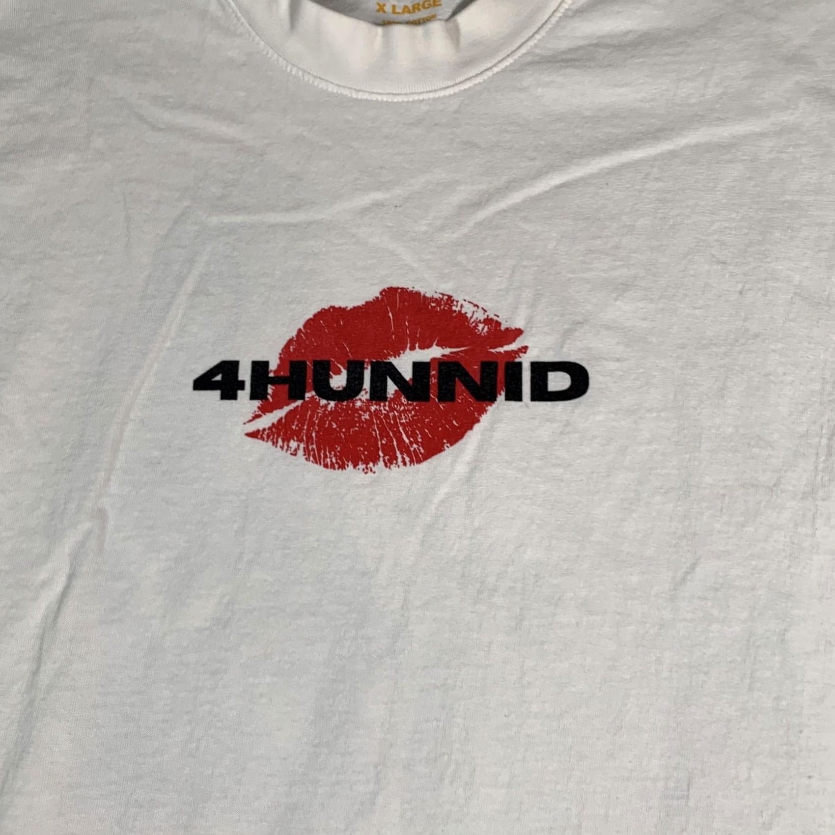 Vintage 4Hunnid Shirt Mens XL White Sleeveless Tank Top Graphic Lips Back 4Hunnid Hotline Artwork Mens XL White Graphic Print Back Size US XL / EU 56 / 4 - 5 Thumbnail