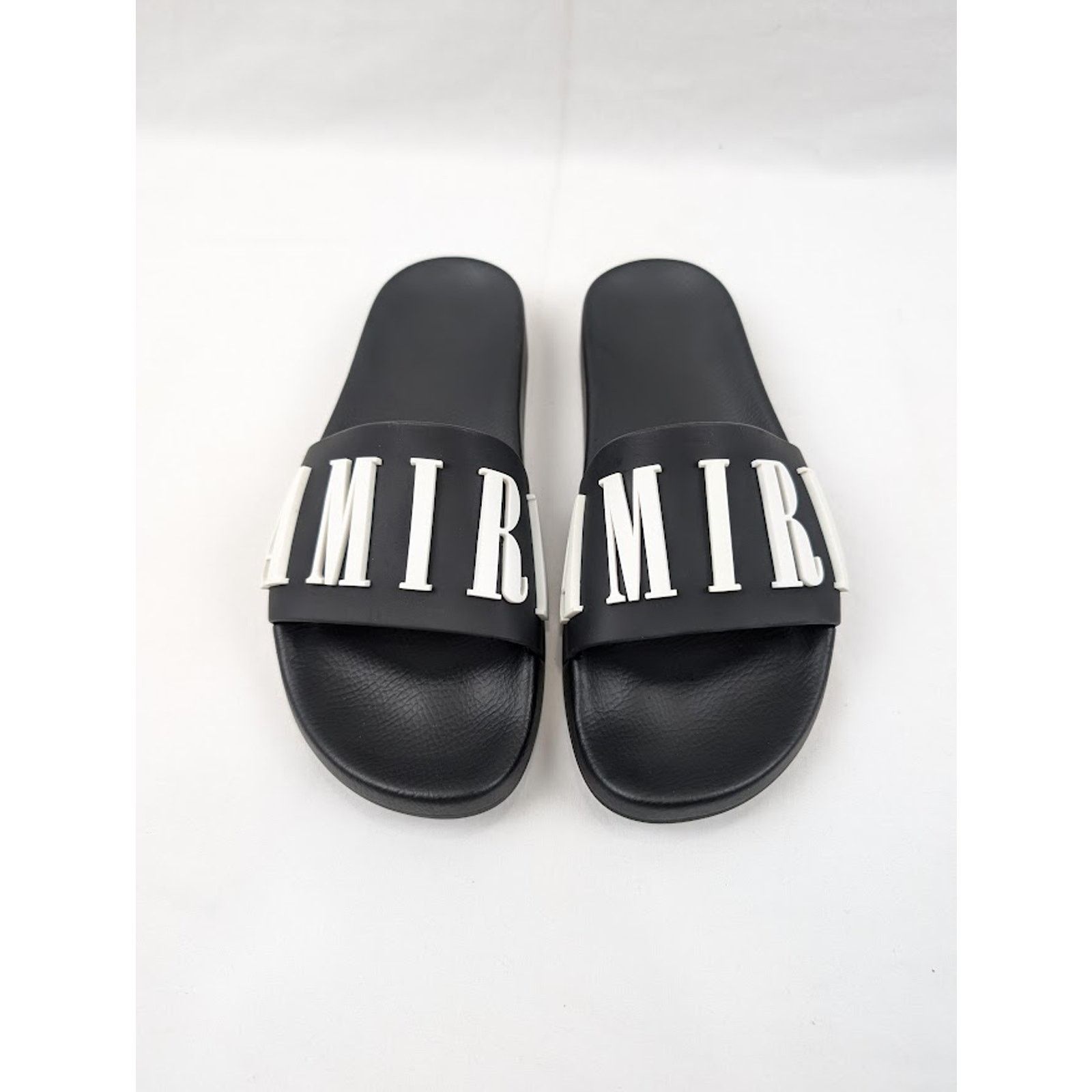 Amiri o1rshd1 Logo Pool Slide Slipper in Black/White Size US 12 / EU 45 - 14 Thumbnail