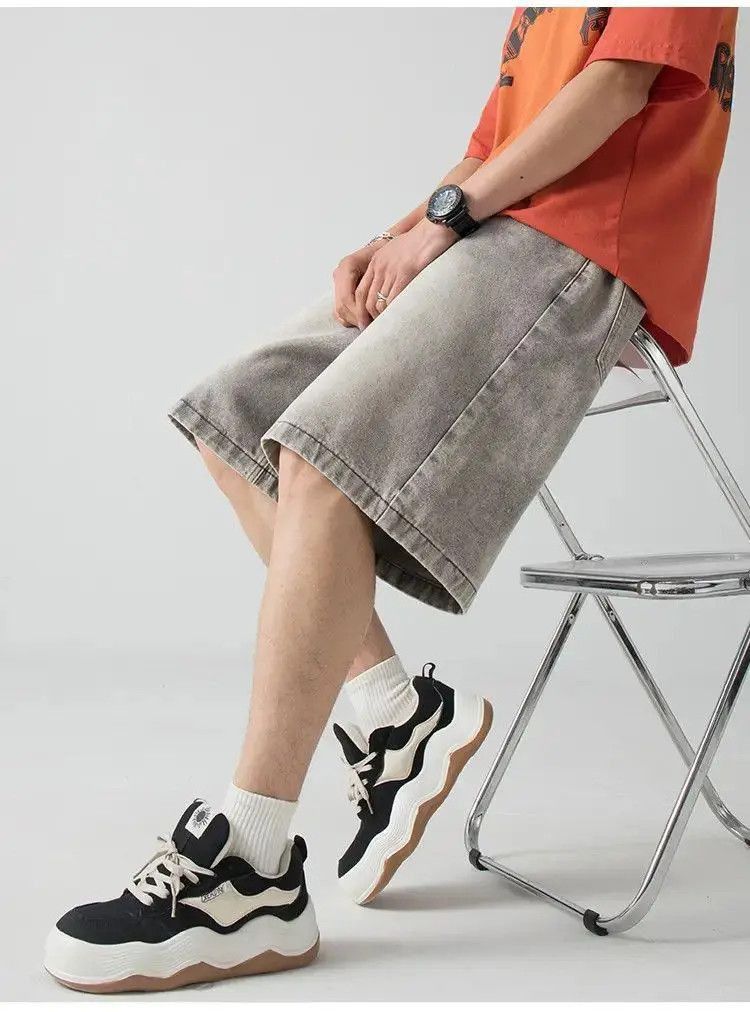 Japanese Brand Retro straight leg loose denim shorts Size US 32 / EU 48 - 4 Thumbnail