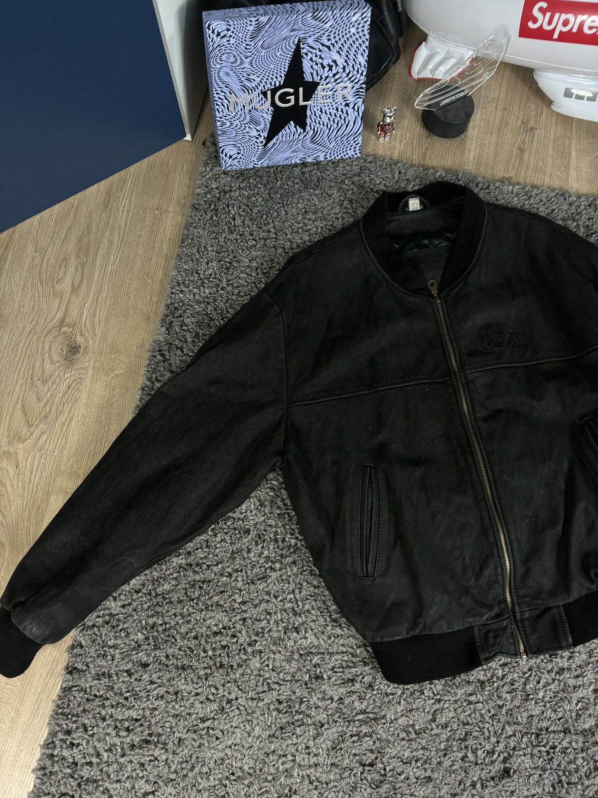 Coca Cola × NASCAR × Vintage Vintage Black Leather Jacket Coca Cola 90s RARE Nascar Size US XL / EU 56 / 4 - 4 Thumbnail