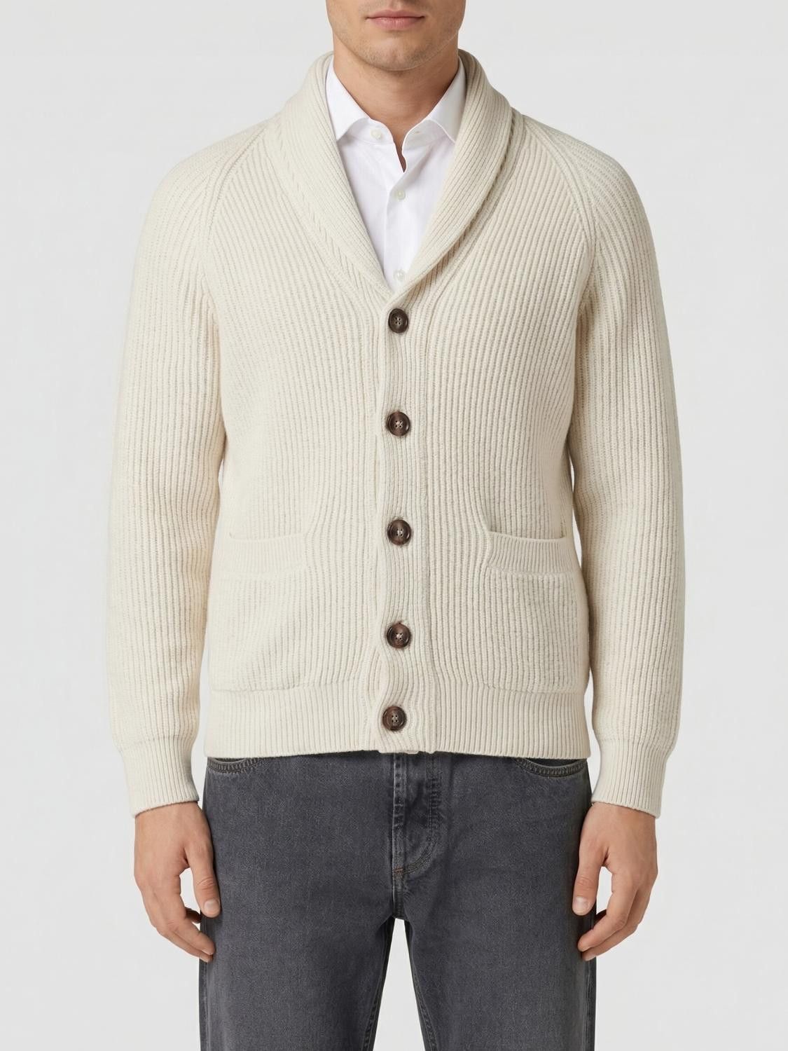 Brunello Cucinelli Brunello Cucinelli Sweater Men Natural Size US XXL / EU 58 / 5 - 1 Thumbnail