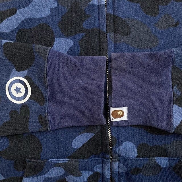 Bape BAPE Shoulder Shark Full Zip Hoodie blue camo a bathing ape Size US S / EU 44-46 / 1 - 7 Thumbnail