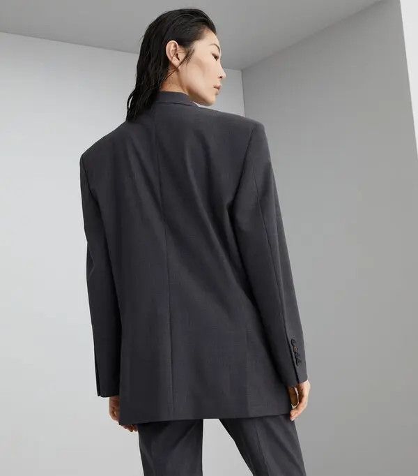 Brunello Cucinelli o1w1db10825 Woven Jacket Wool in Dark Grey Size L / US 10 / IT 46 - 4 Thumbnail