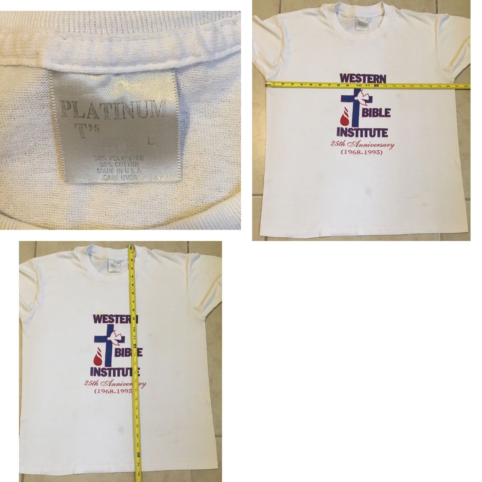 Vintage VINTAGE 90s Western Bible Institute Faded Distress Shirt S God Jesus Religion Grunge Shirt Mens White Size US S / EU 44-46 / 1 - 10 Thumbnail