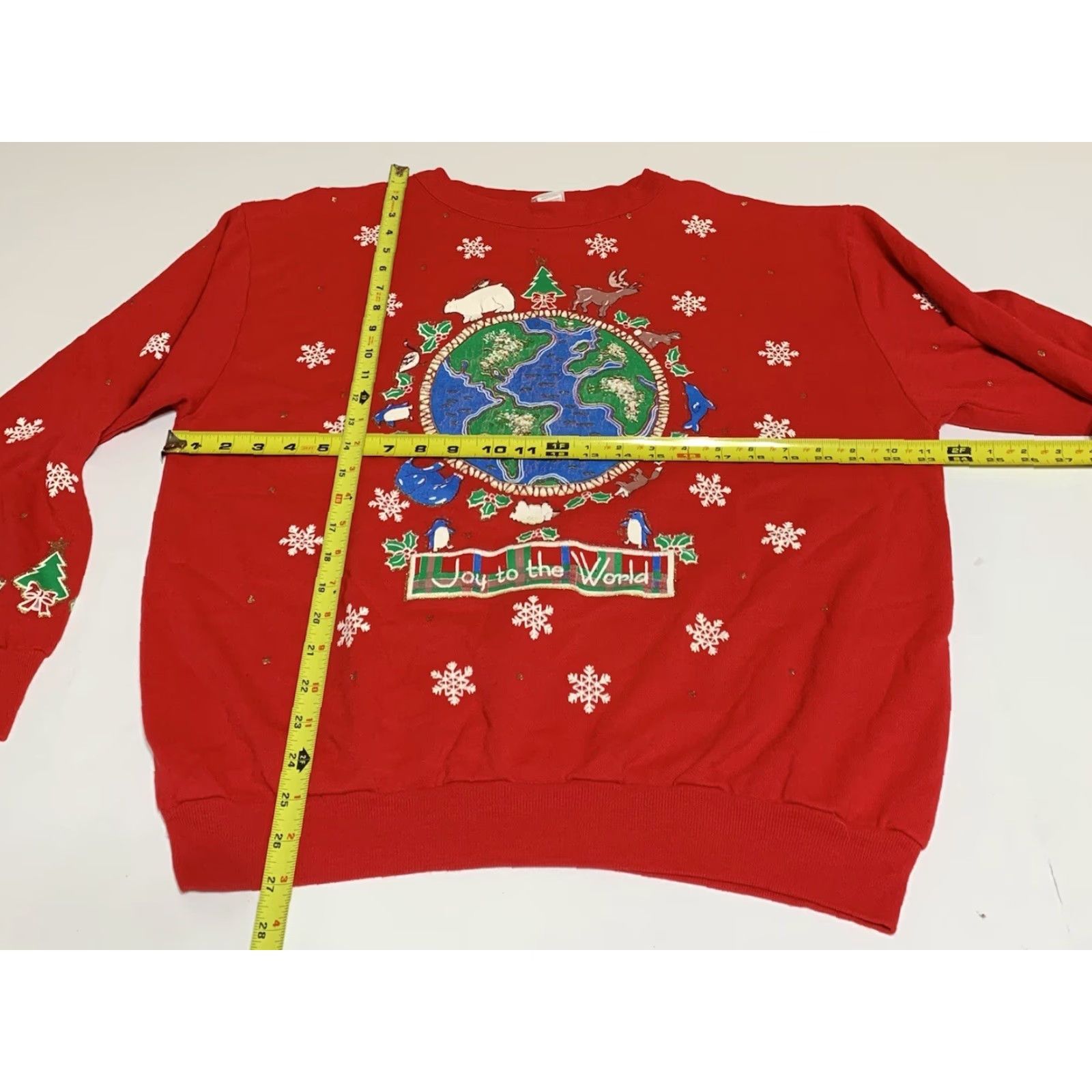 Vintage VINTAGE Holiday Time Christmas Sweatshirt Joy To The World Women’s Large L Red Green Gold Mens Girls Womens Size L / US 10 / IT 46 - 4 Thumbnail