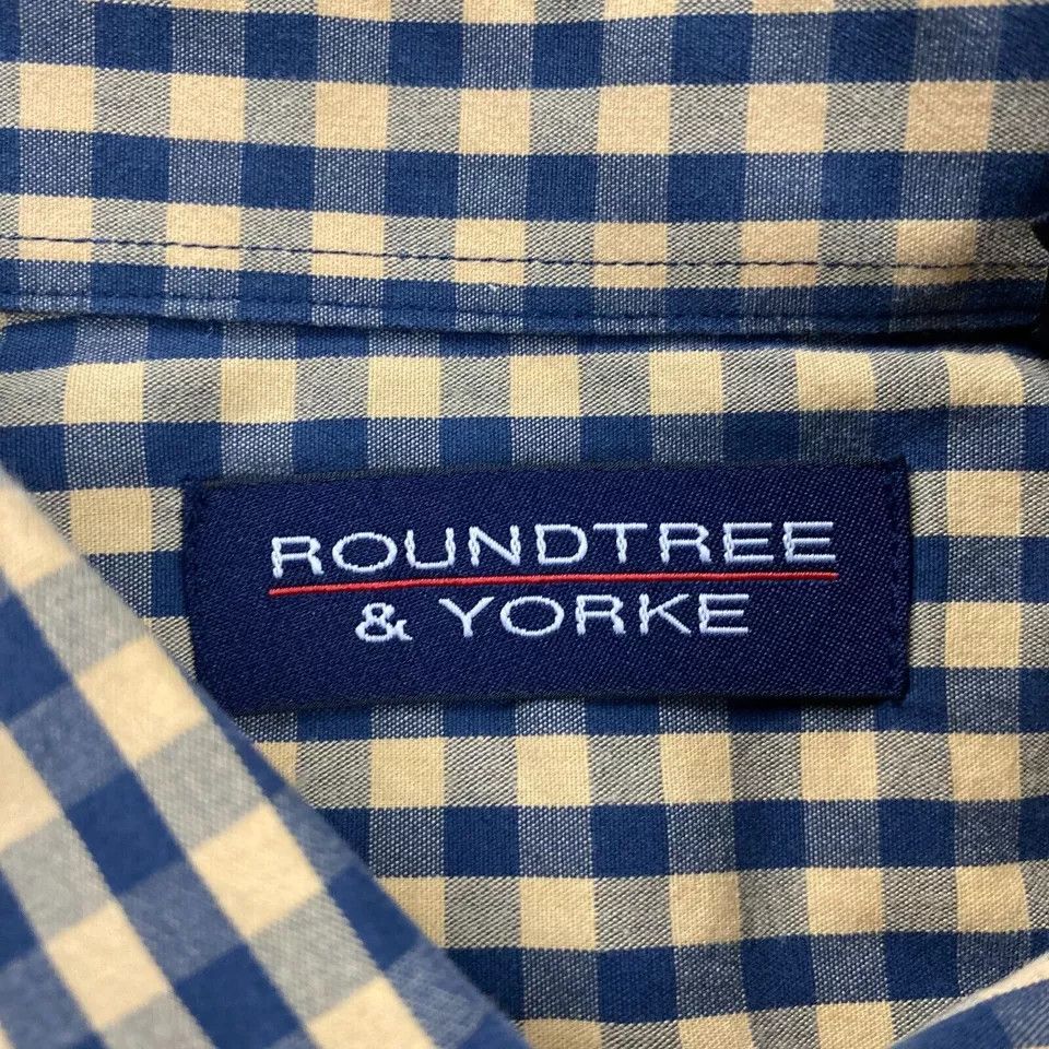Roundtree & Yorke Roundtree & Yorke Shirt Mens Large Gingham Button Down Size US L / EU 52-54 / 3 - 3 Thumbnail