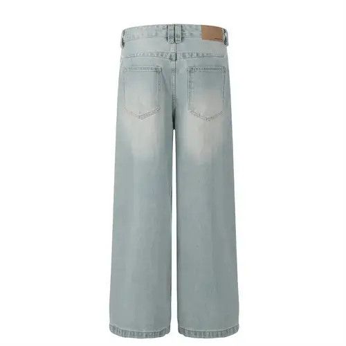 Jean High street loose straight washed stitching jeans y2k Size US 32 / EU 48 - 3 Thumbnail