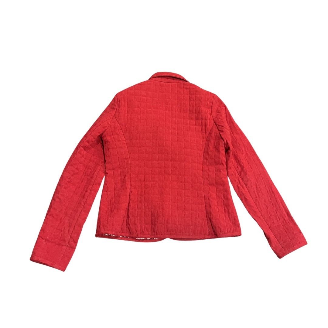 Other Briggs New York Red Quilted Shirt Jacket Snap Paisley Lined Size L / US 10 / IT 46 - 2 Thumbnail