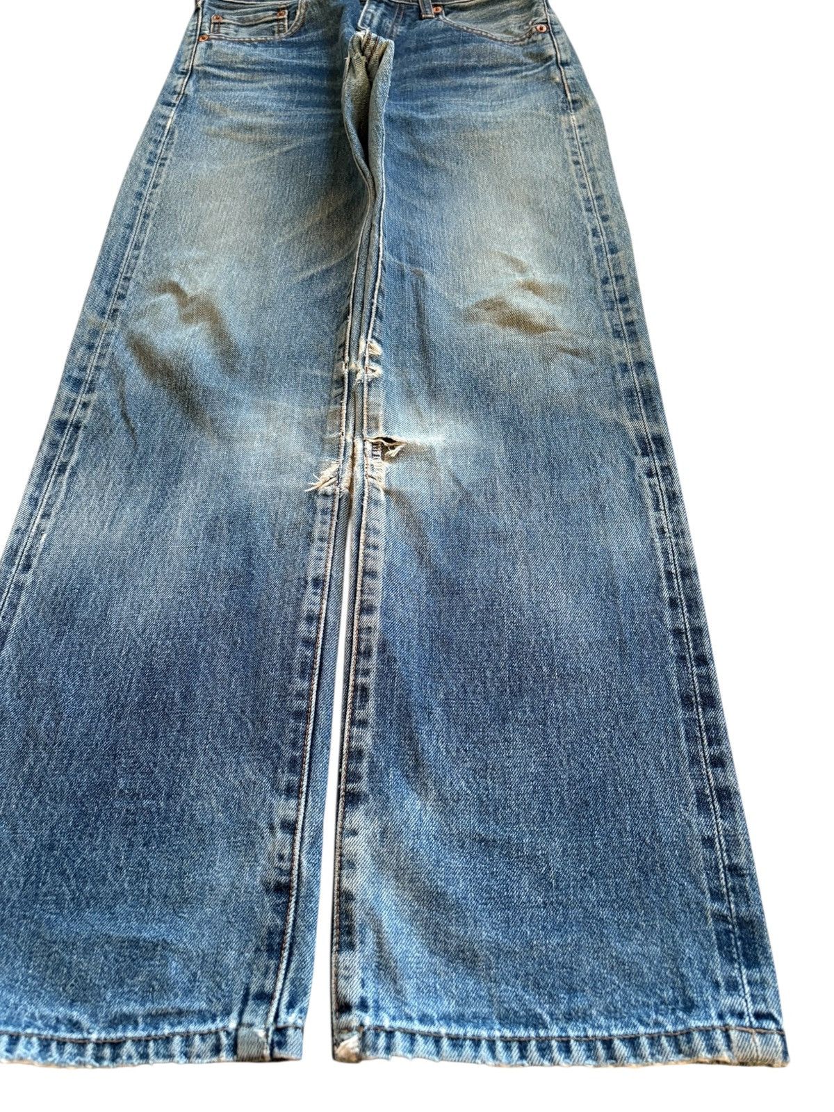 Levi's Vintage 80s Levis 502 Big E Selvedge Mud Wash Distress Jeans Size US 28 / EU 44 - 7 Thumbnail