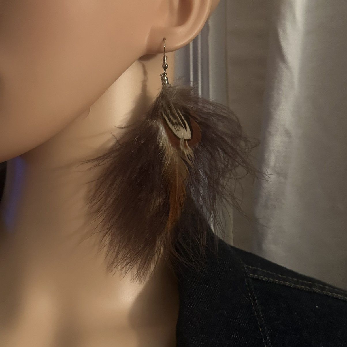 Other Brown feather earrings Size ONE SIZE - 2 Thumbnail
