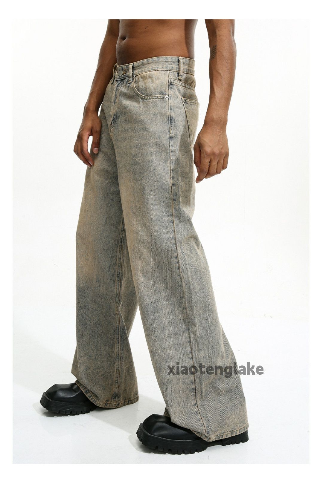 Jean × Vintage washed faded cleanfit yuppie rusty grunge flared jeans Size US 32 / EU 48 - 9 Thumbnail