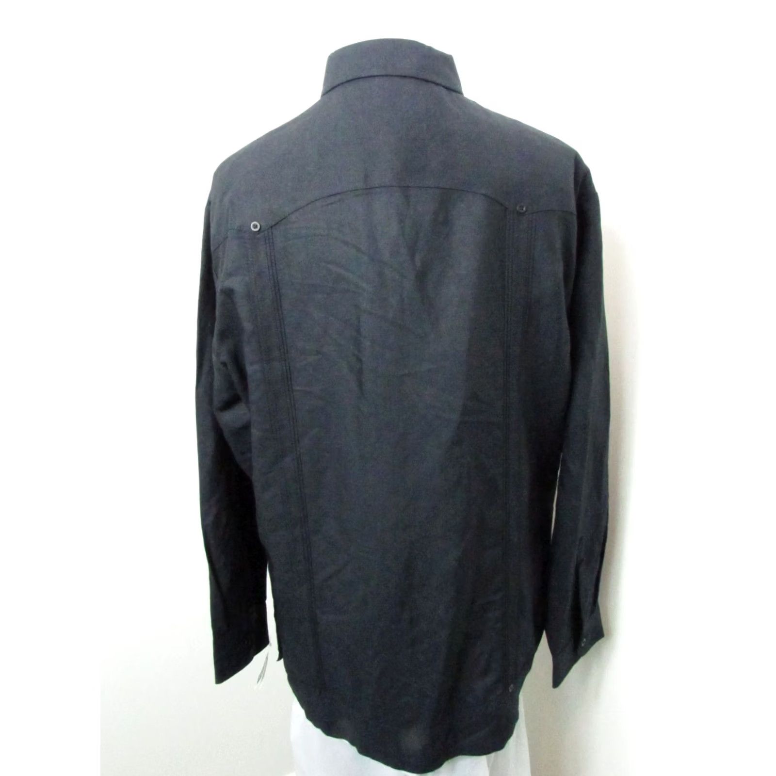 Vintage Mojito Collection Guayabera Shirt L Mens Black 100% Linen Long Sleeved Premium Size US L / EU 52-54 / 3 - 6 Thumbnail