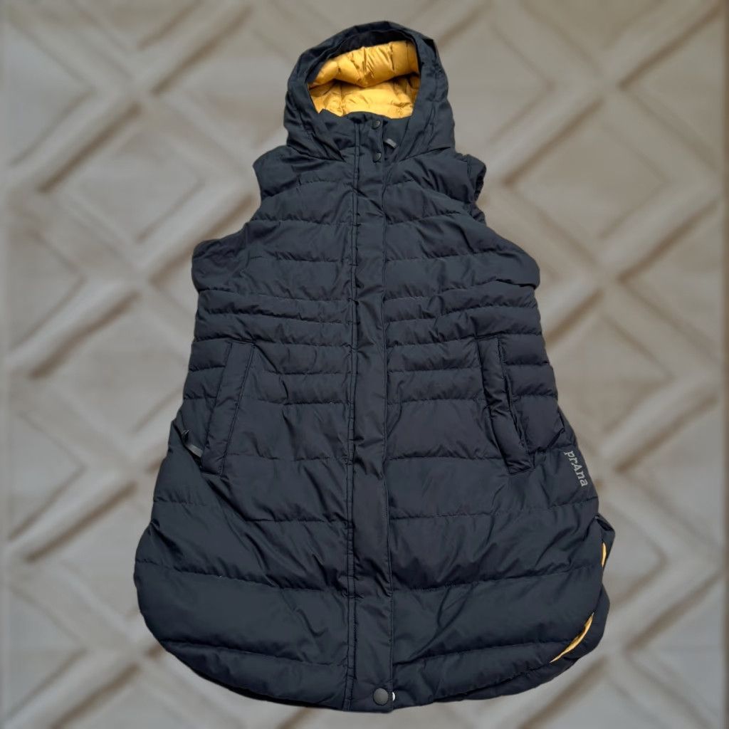Prana prAna Down Insulated Puffer Quilted Hoodie Vest Men Small Black Snap Zip Outdoor Shirt Size US S / EU 44-46 / 1 - 1 Thumbnail
