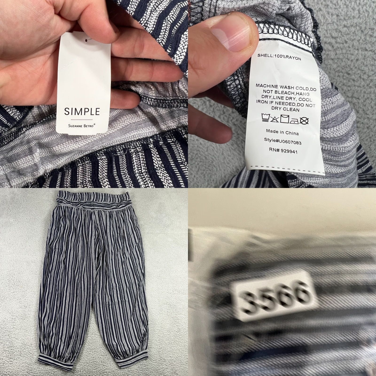 Vintage Suzanne Betro Women's Plus 1X Harem Pants Jersey Relaxed Fit Casual Blue Size 40" / US 18 - 8 Thumbnail