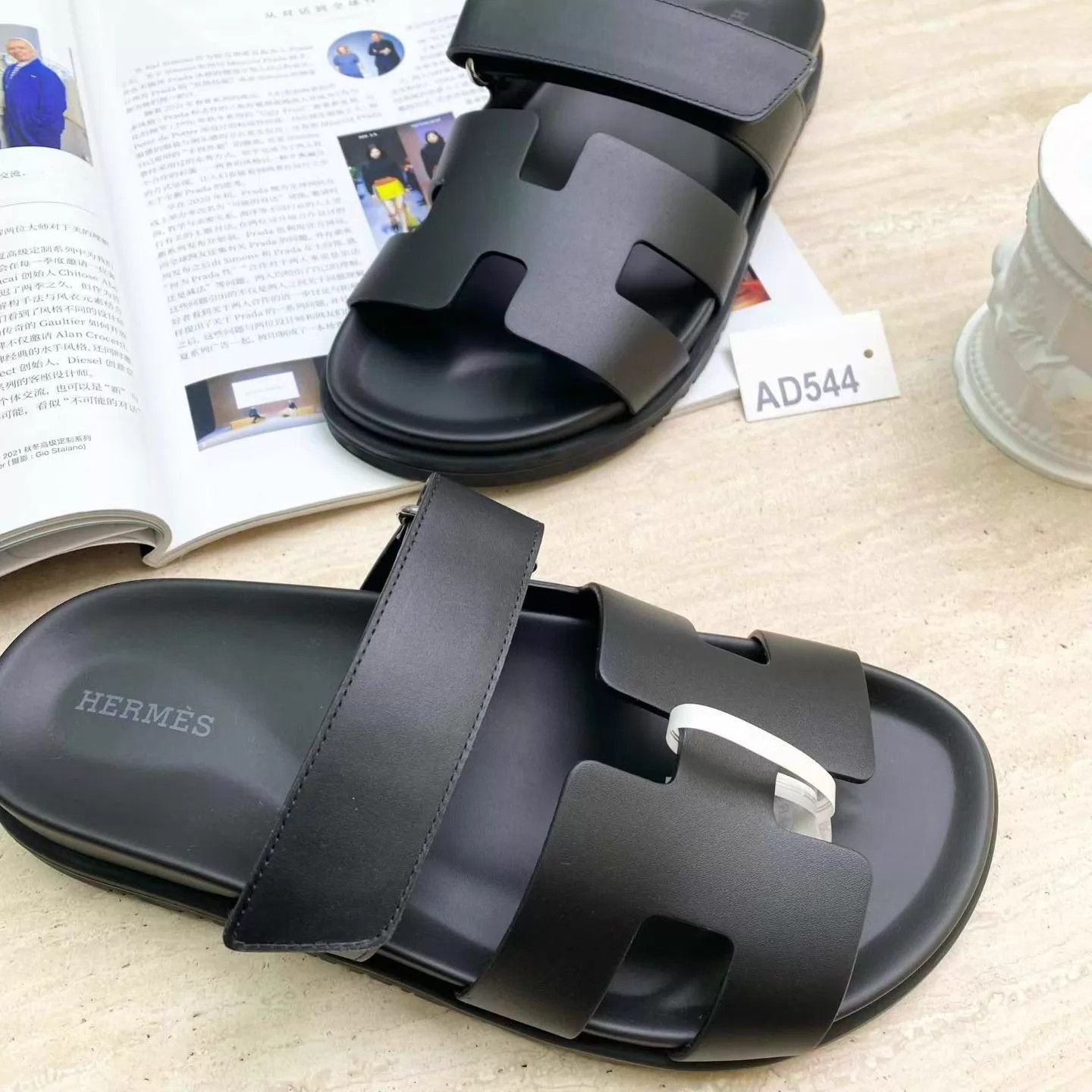 Hermes HERMES Chypre Black Sandals 37 Size US 6.5 / IT 36.5 - 4 Thumbnail