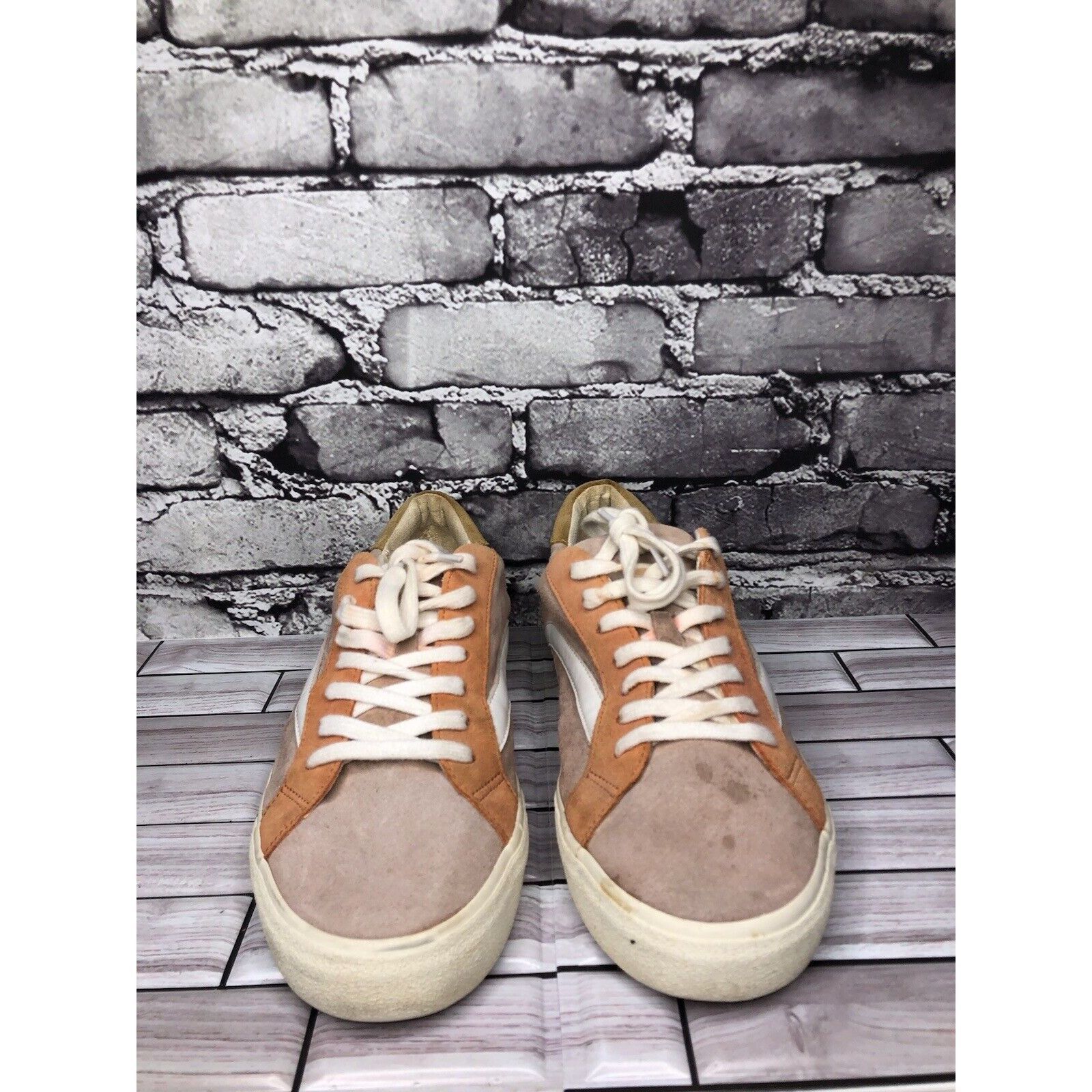 Madewell Madewell Sidewalk Suede Orange Leather Lace Low Top Sneakers Size US 10 / IT 40 - 9 Thumbnail