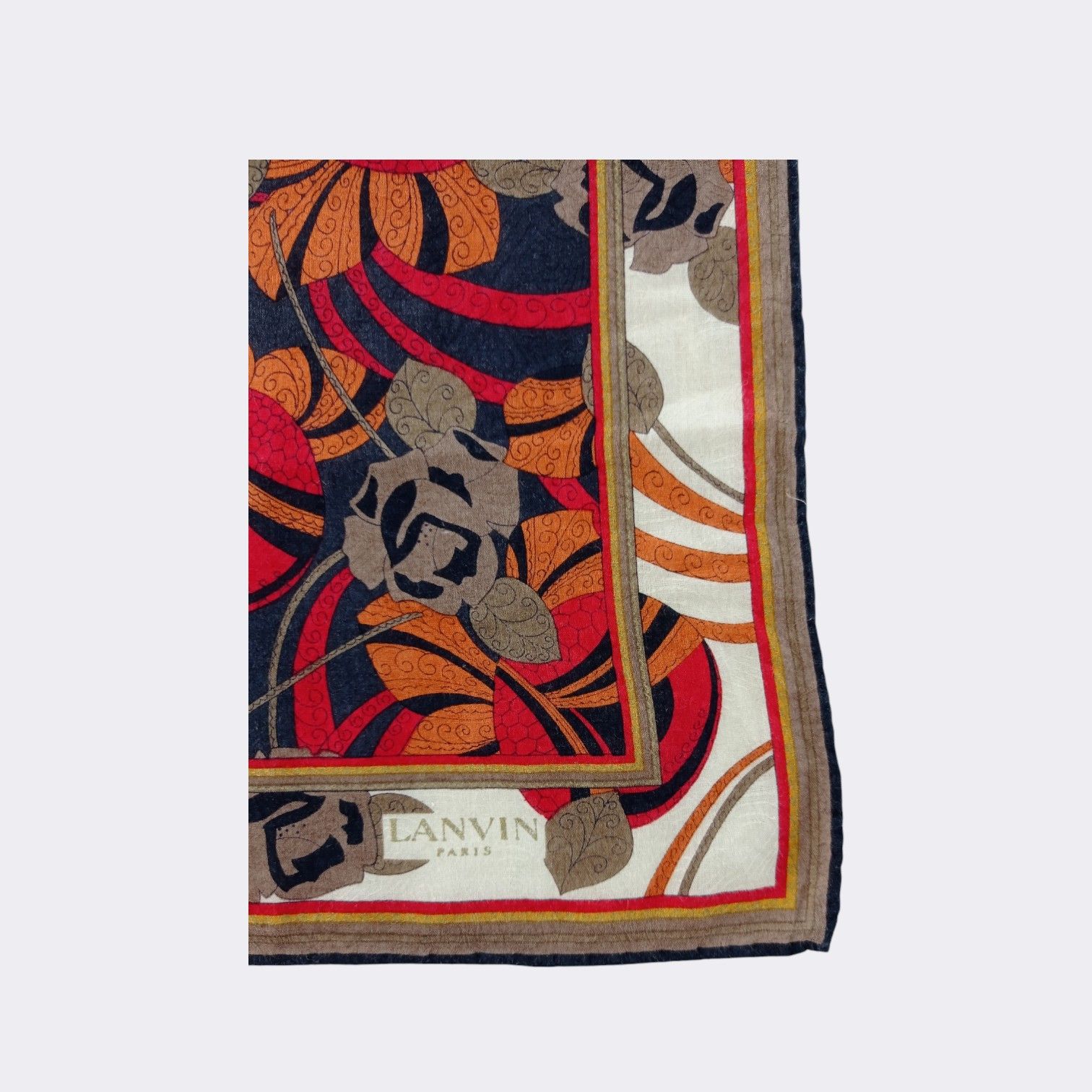 Lanvin Vintage Lanvin Paris Art Deco Rose Floral Handkerchief Size ONE SIZE - 3 Thumbnail