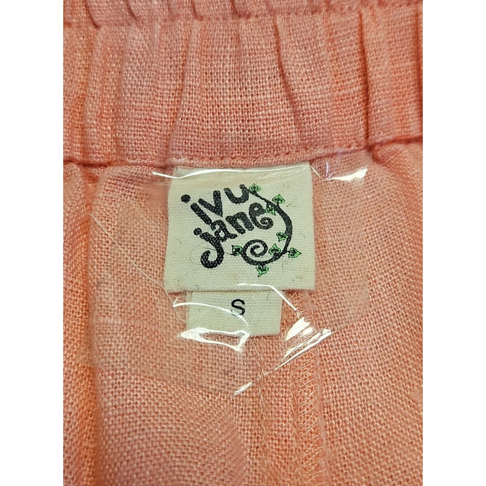 Pinko Ivy Jane Pink Linen Wide Leg Pants Womens Small Boho Cottagecore Elastic Waist - Pants - Small - Pink - Linen - Wide-Leg - Beach - Bohemian - 90s? Size 28" / US 6 / IT 42 - 6 Thumbnail