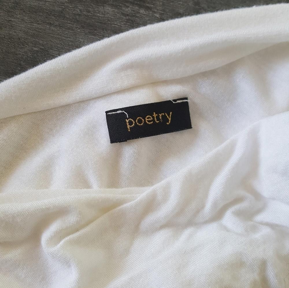Designer White Wrapped Poetry Crop Long Sleeve Size S / US 4 / IT 40 - 3 Thumbnail