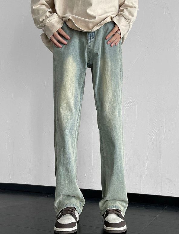 Japanese Brand Men's retro loose straight casual flared jeans Size US 32 / EU 48 - 1 Thumbnail