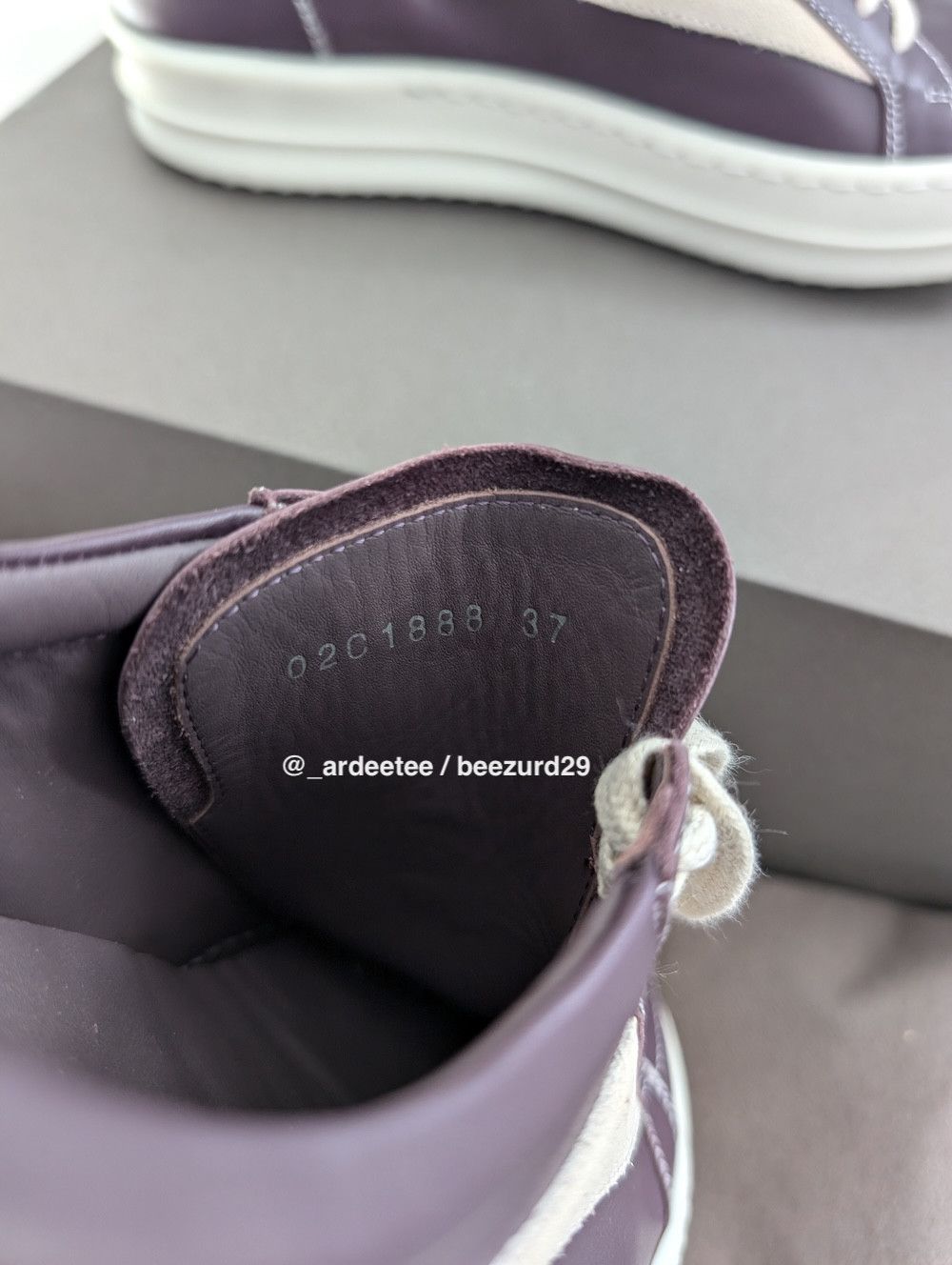 Rick Owens *NEW* AMETHYST LEATHER VINTAGE SNEAKERS VANS LUXOR FW23 Size US 7 / IT 37 - 11 Thumbnail
