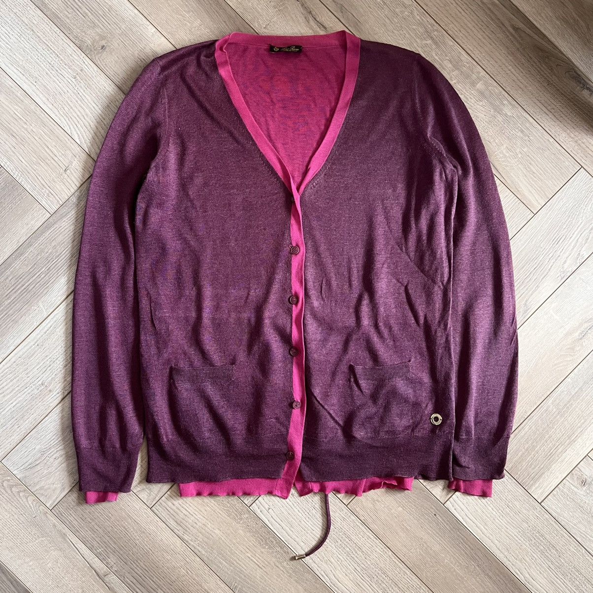 Loro Piana Loro Piana Flax & Silk Double Layered Pink Cardigan Size S / US 4 / IT 40 - 1 Thumbnail